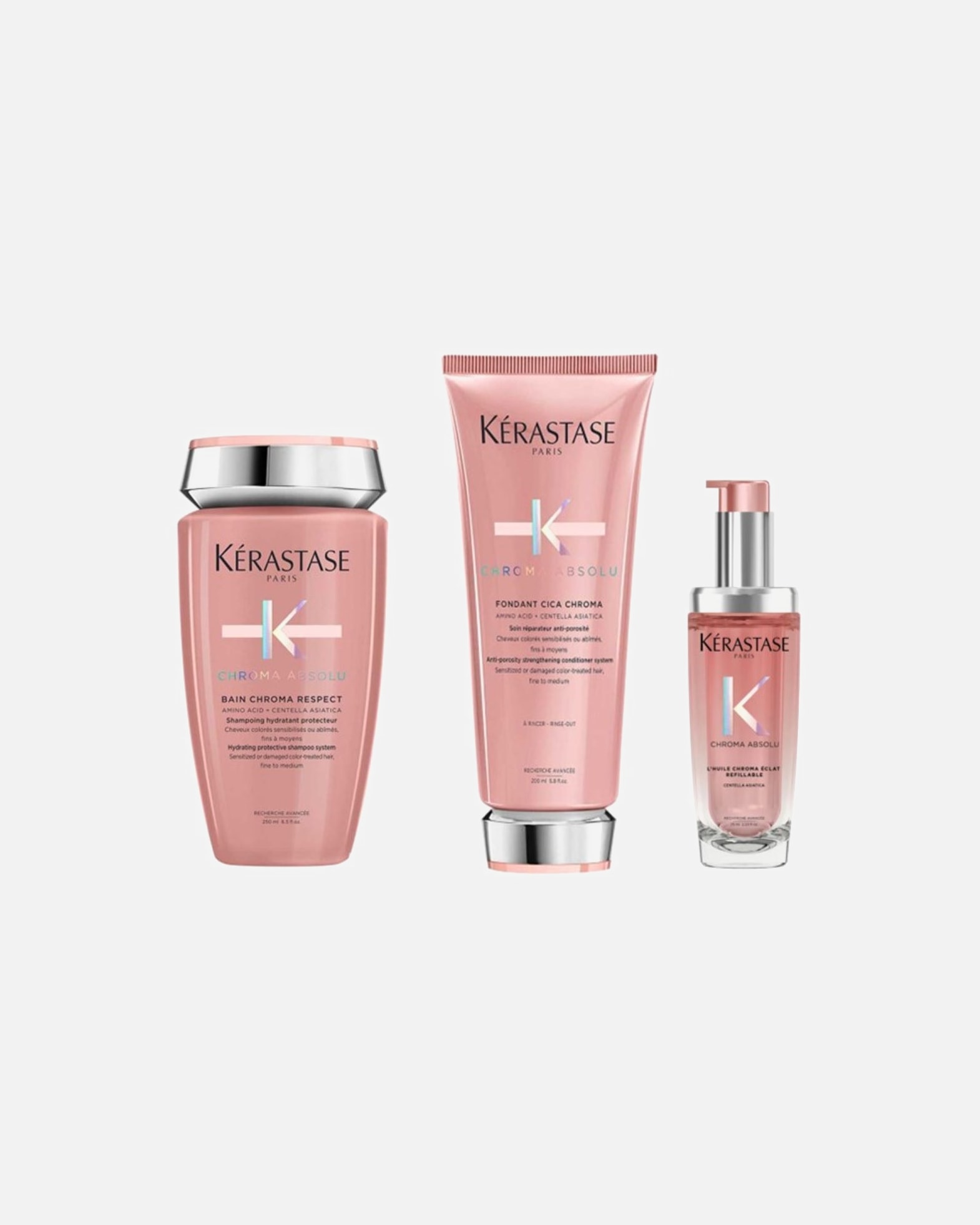 Coffret soin cheveux pour Femme Kérastase Chroma Absolu Coffret Respect Huile (Bain / Fondant / Huile) 1 pièce