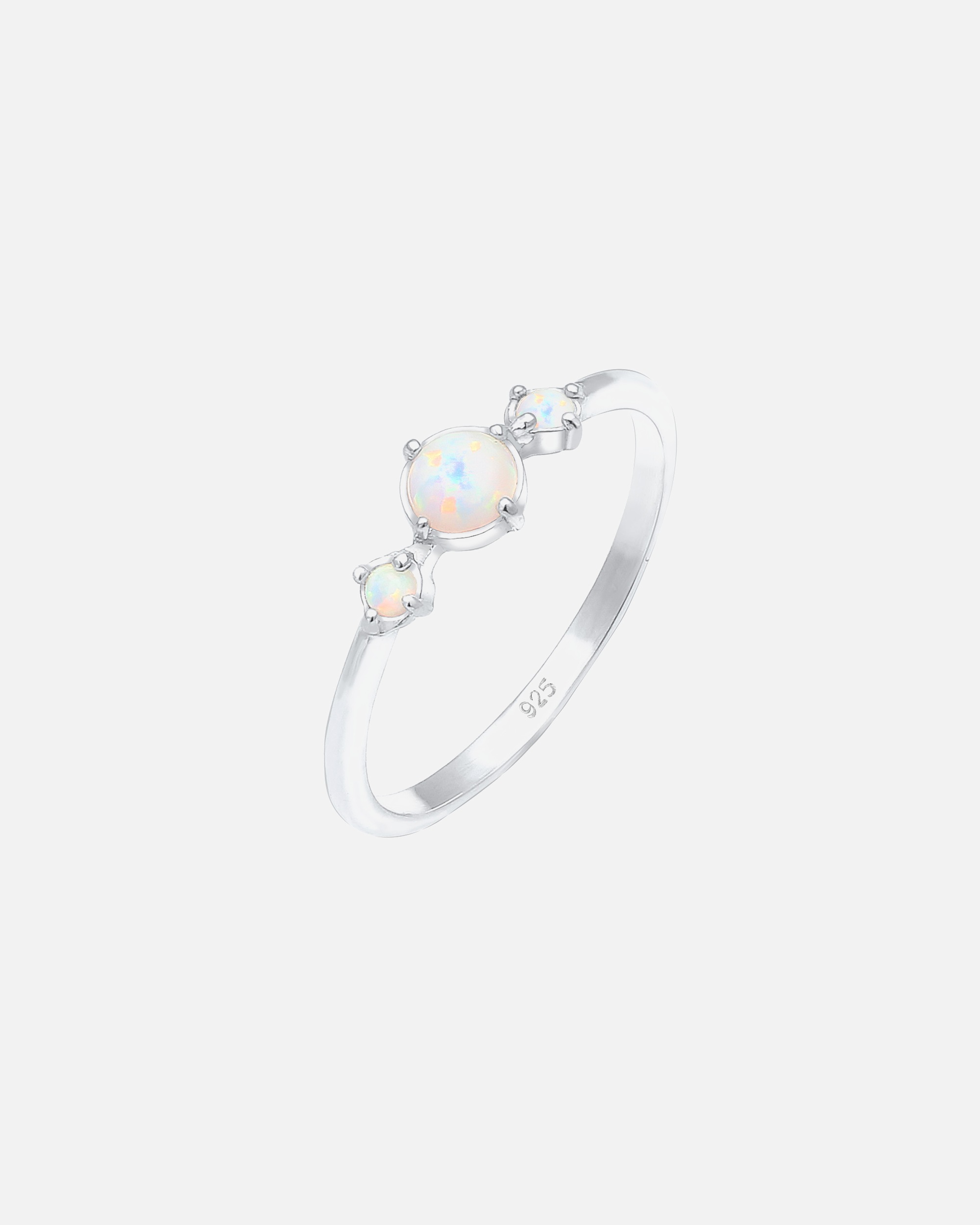 Bague pour Femme Elli Femmes Bande Géo Vintage Tendance avec Opale Synthétique en Argent Sterling 925 58