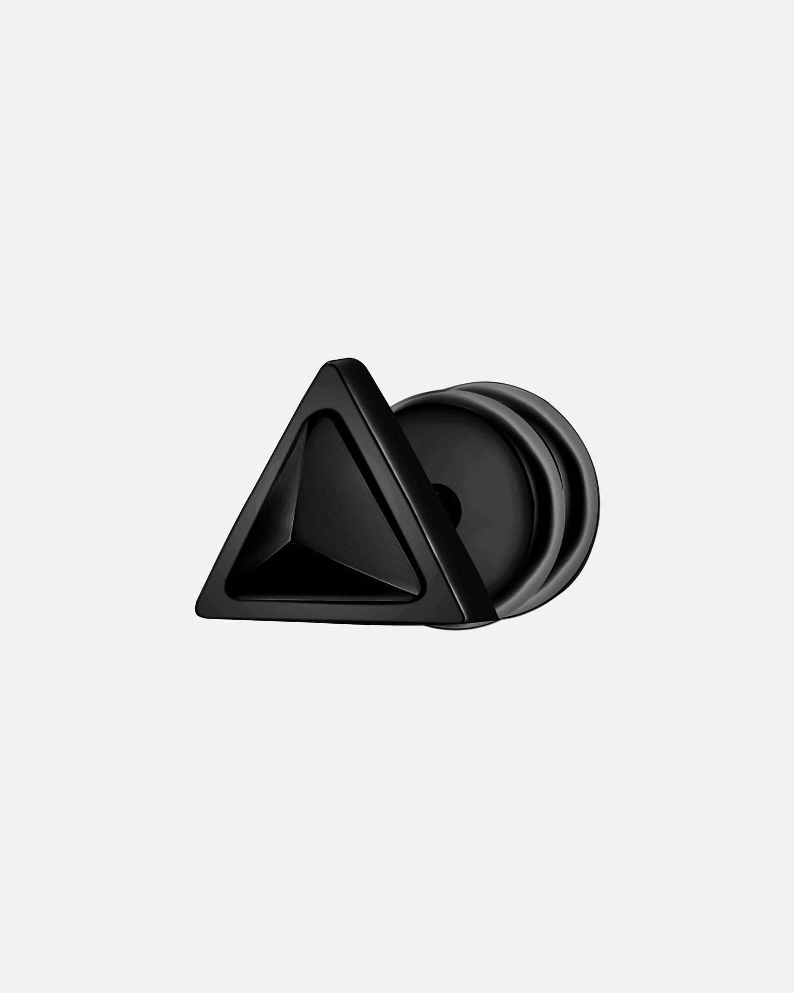 Boucles d'oreilles pour Homme True Rebels Boucles d´oreilles Triangle en Acier inoxydable en Noir 5,7 mm