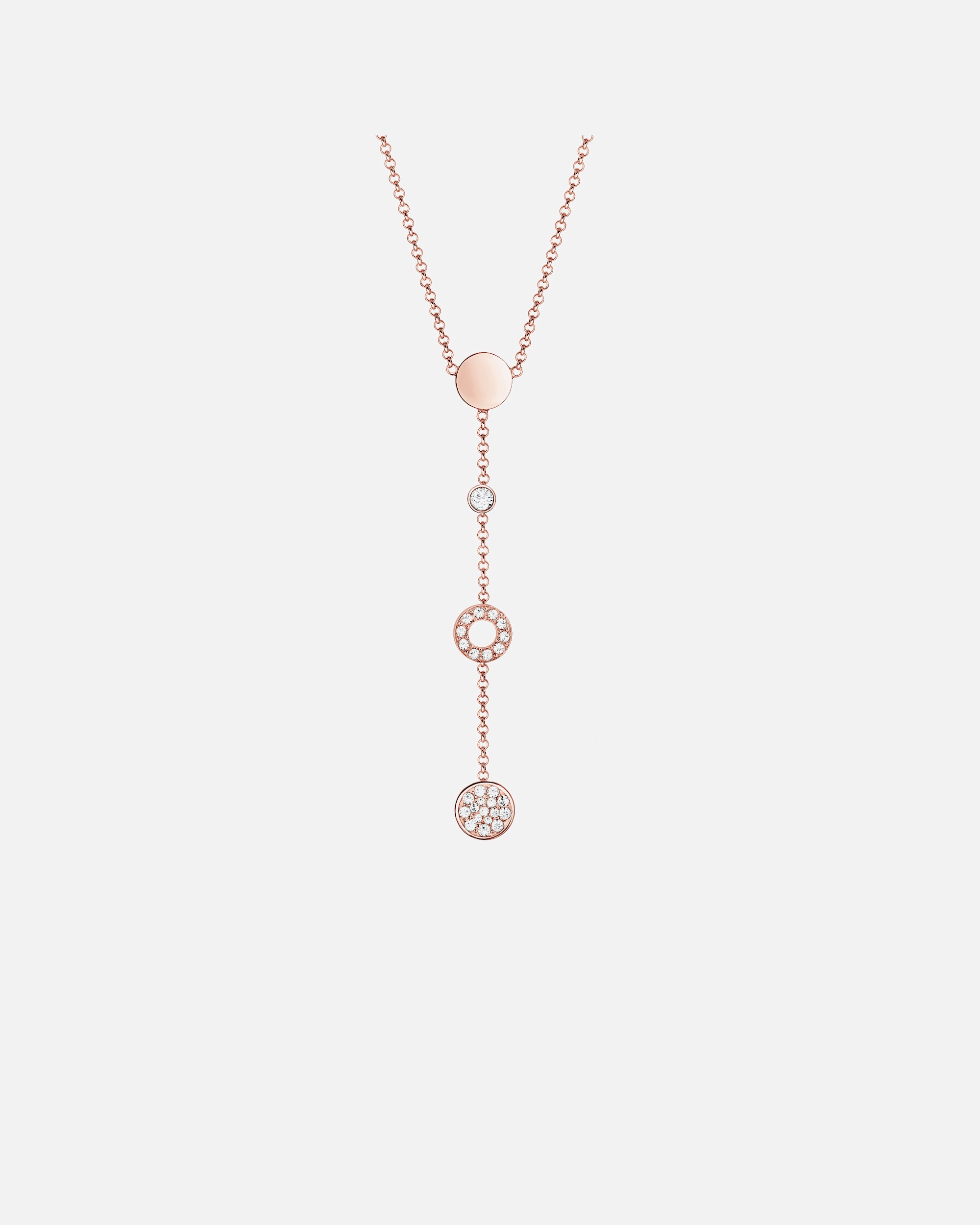 Collier pour Femme Elli Femmes Y chaîne cercles cristaux en argent sterling 925 rosefarben