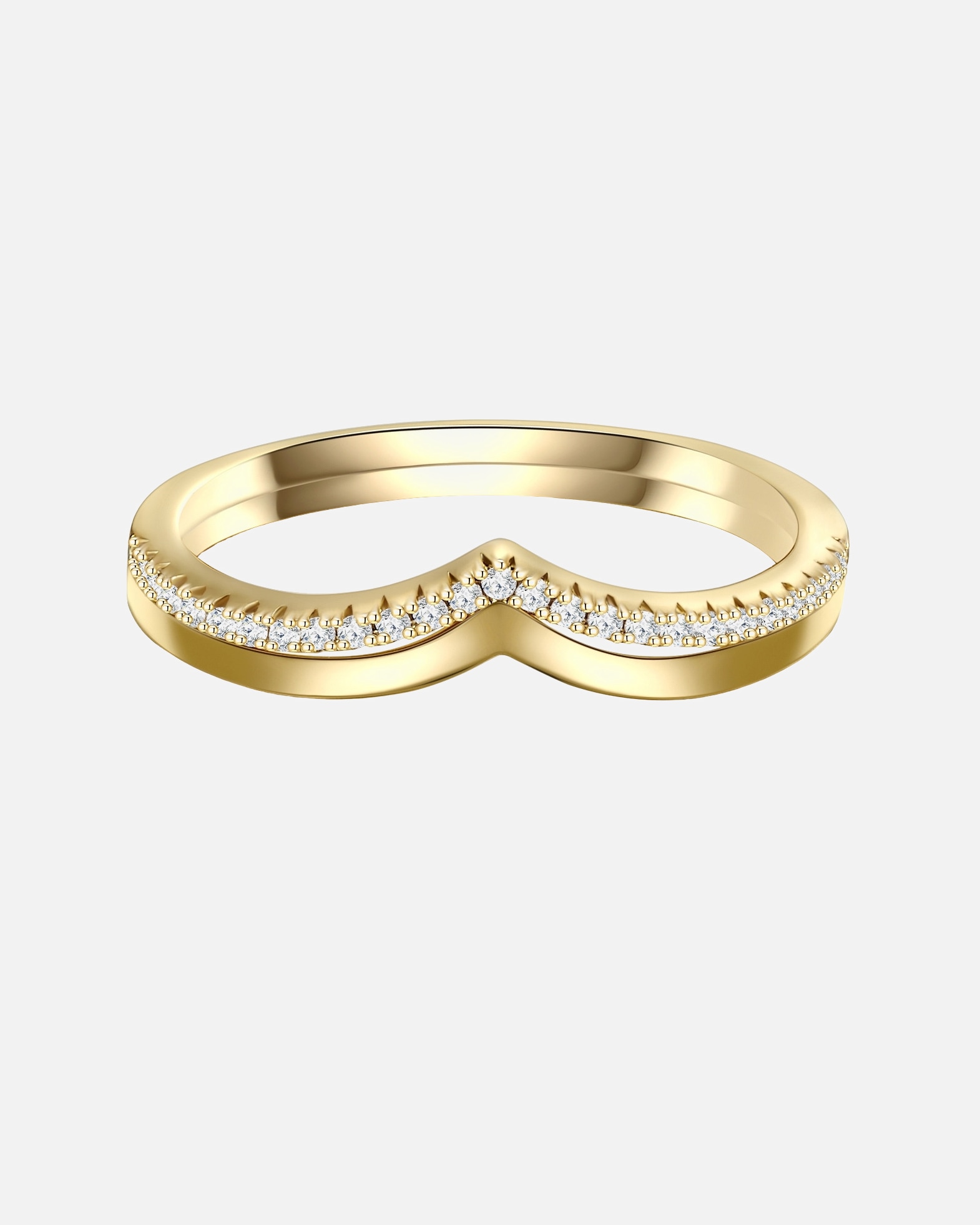 Bague pour Femme Glanzstücke München Bague en argent Argent sterling Oxyde de zirconium (CZ) en Or jaune 48