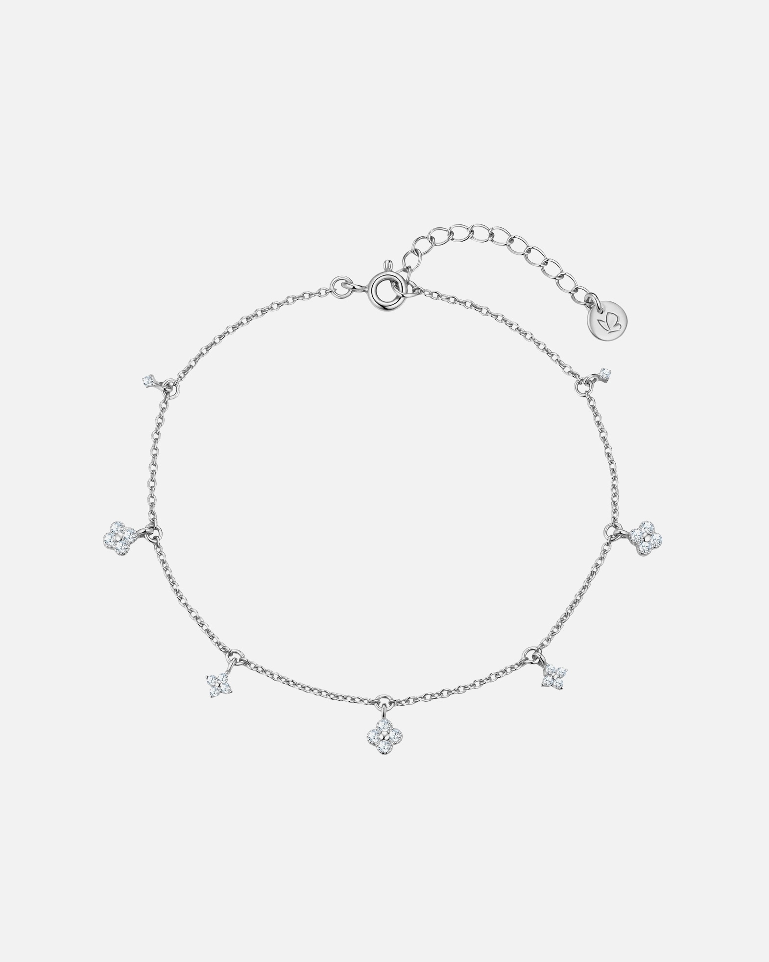 Bracelet pour Femme Glanzstücke München Bracelet en Argent Sterling en argent avec Zirconium Longueur de base 17,0 + rallonge 3,0 cm