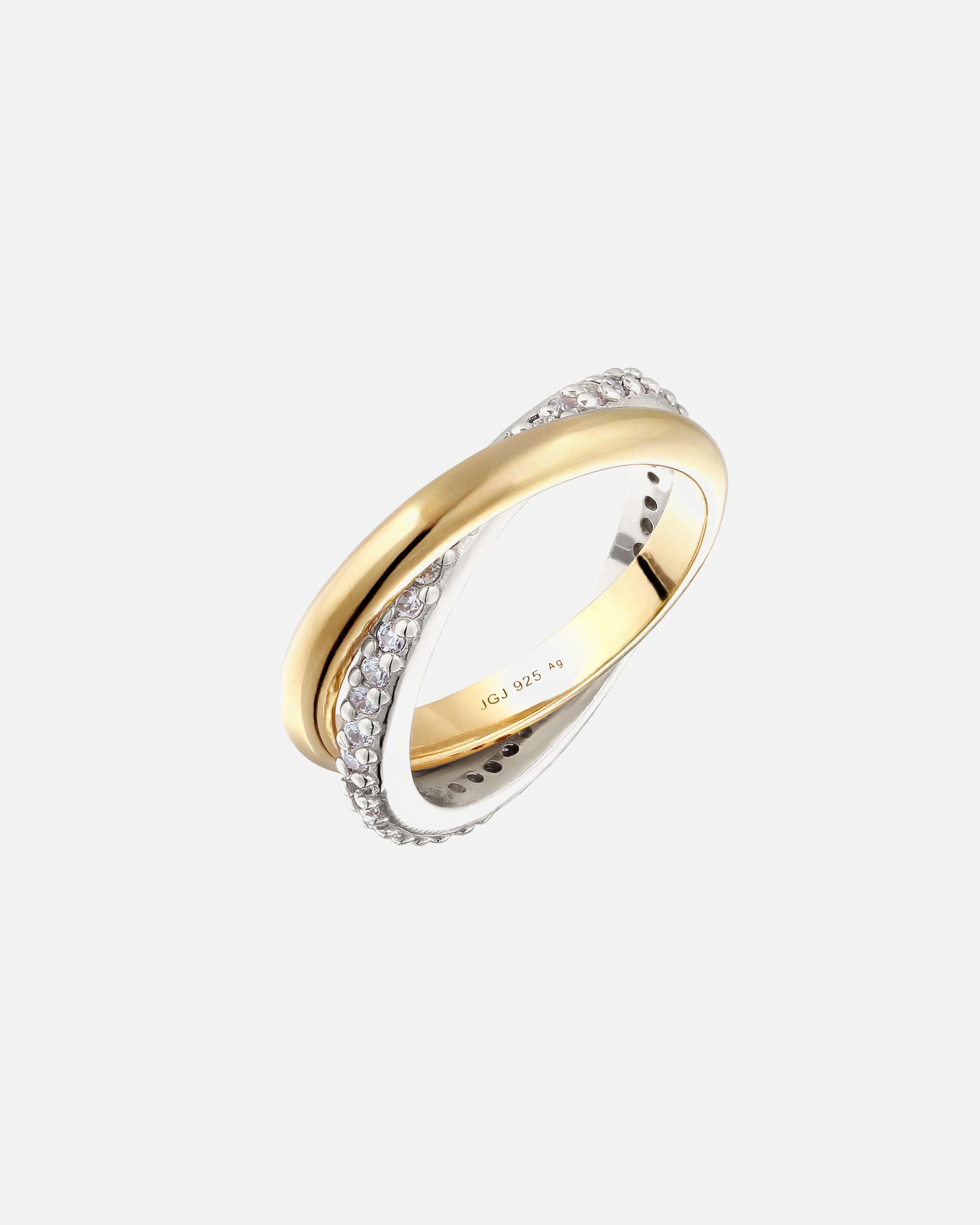 Bague pour Femme Elli Bague avec pierres Zirconia Blanc 925 Sterling Silver Gold-plated 54