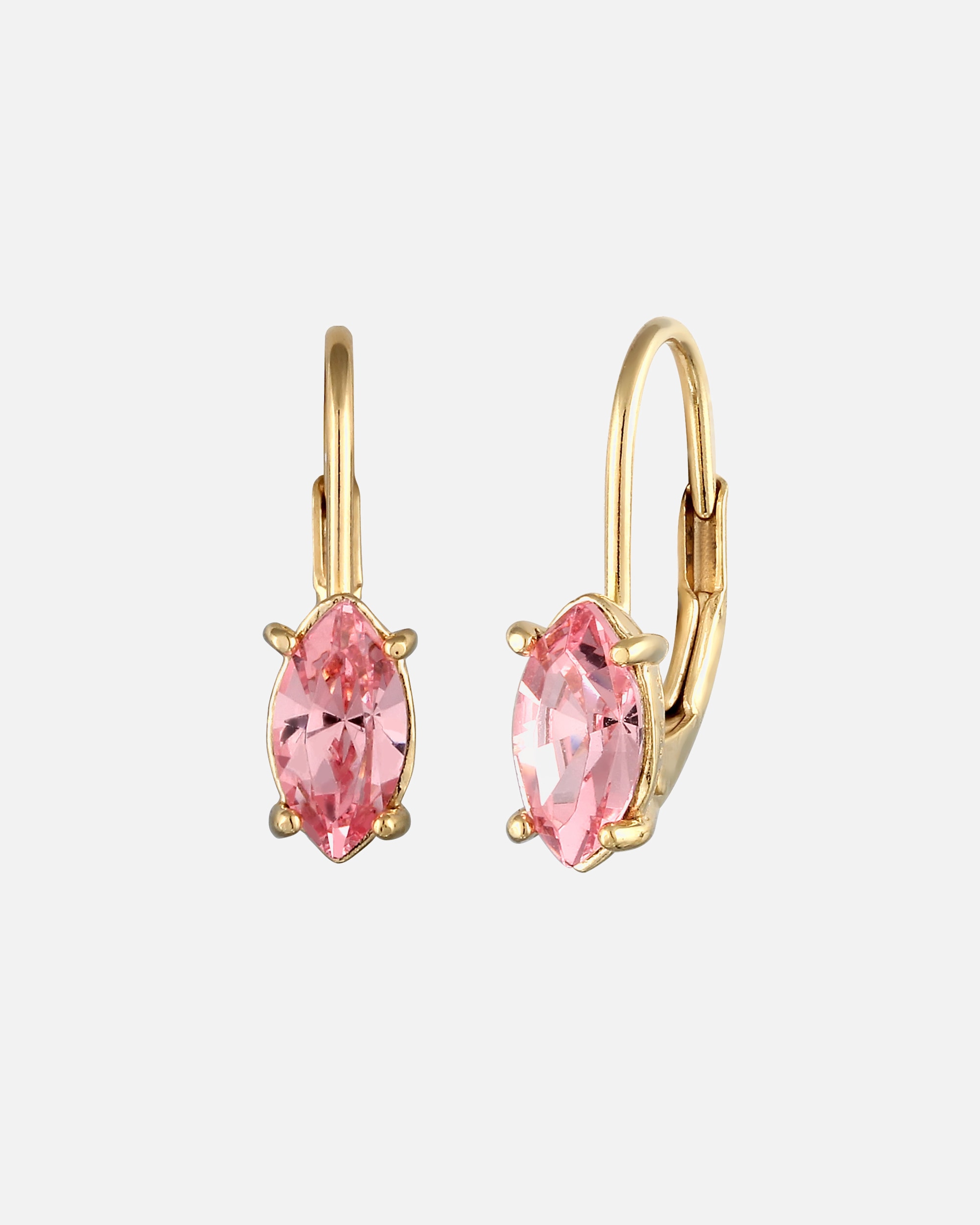 Boucles d'oreilles pour Femme Elli Boucle d'oreille ovale Cristaux de verre Rose 925 Sterling Silver goldfarben