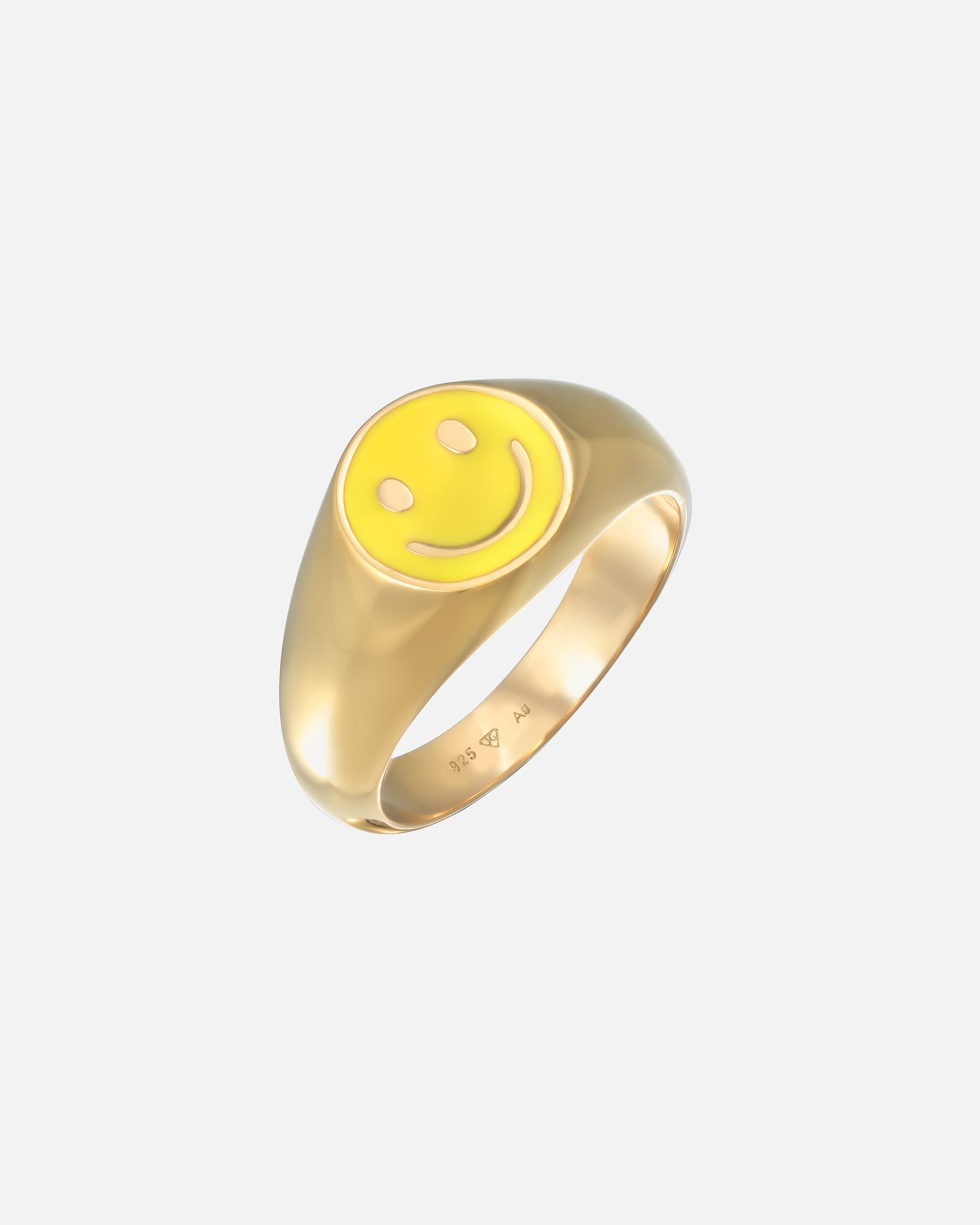 Bague pour Homme KUZZOI Herren Siegelring mit Smiling Face Emaille 925 Silber 62