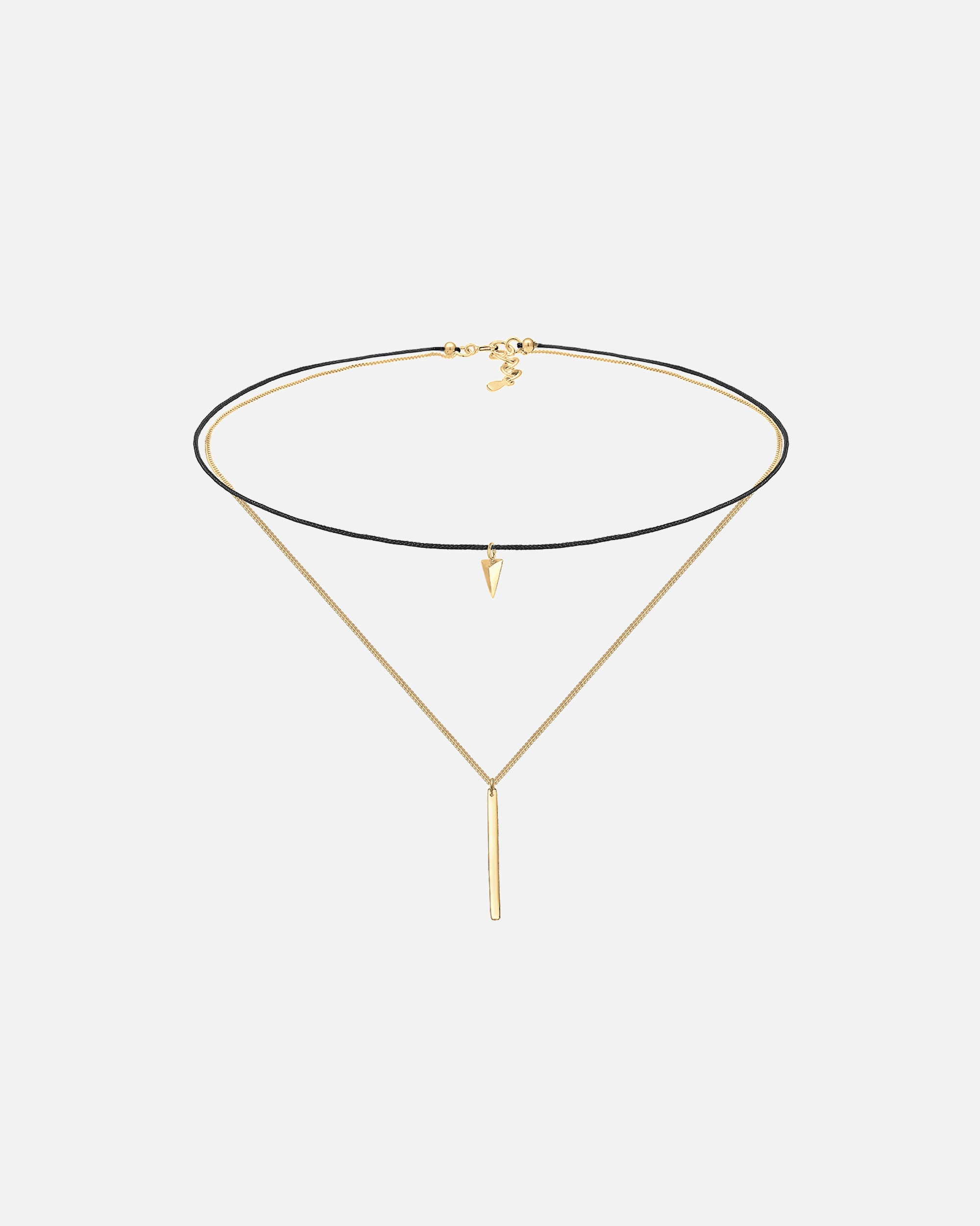 Collier pour Femme Elli Choker géo triangle couches minimaliste 925 Argent goldfarben