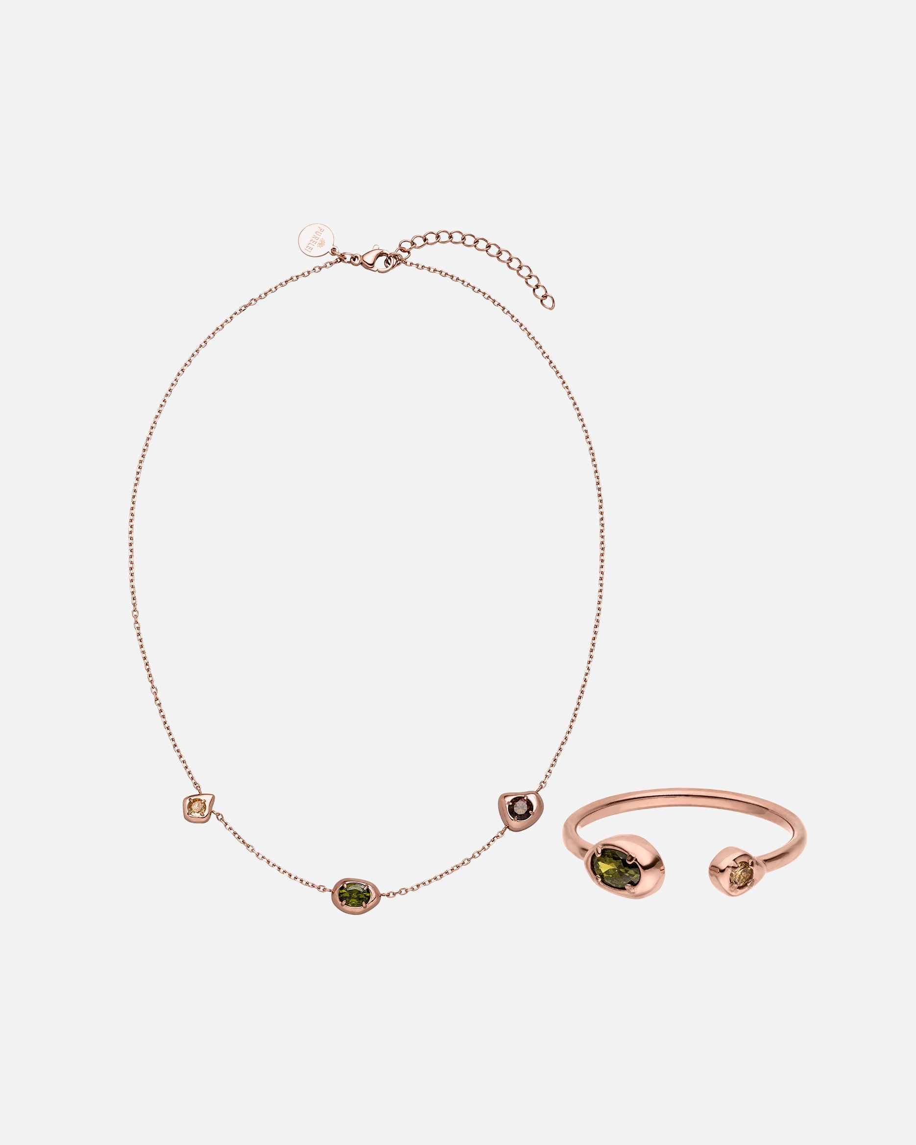 Parure de bijoux pour Unisexe Purelei Illume Ensemble de bijoux 100% acier inoxydable Or Rose