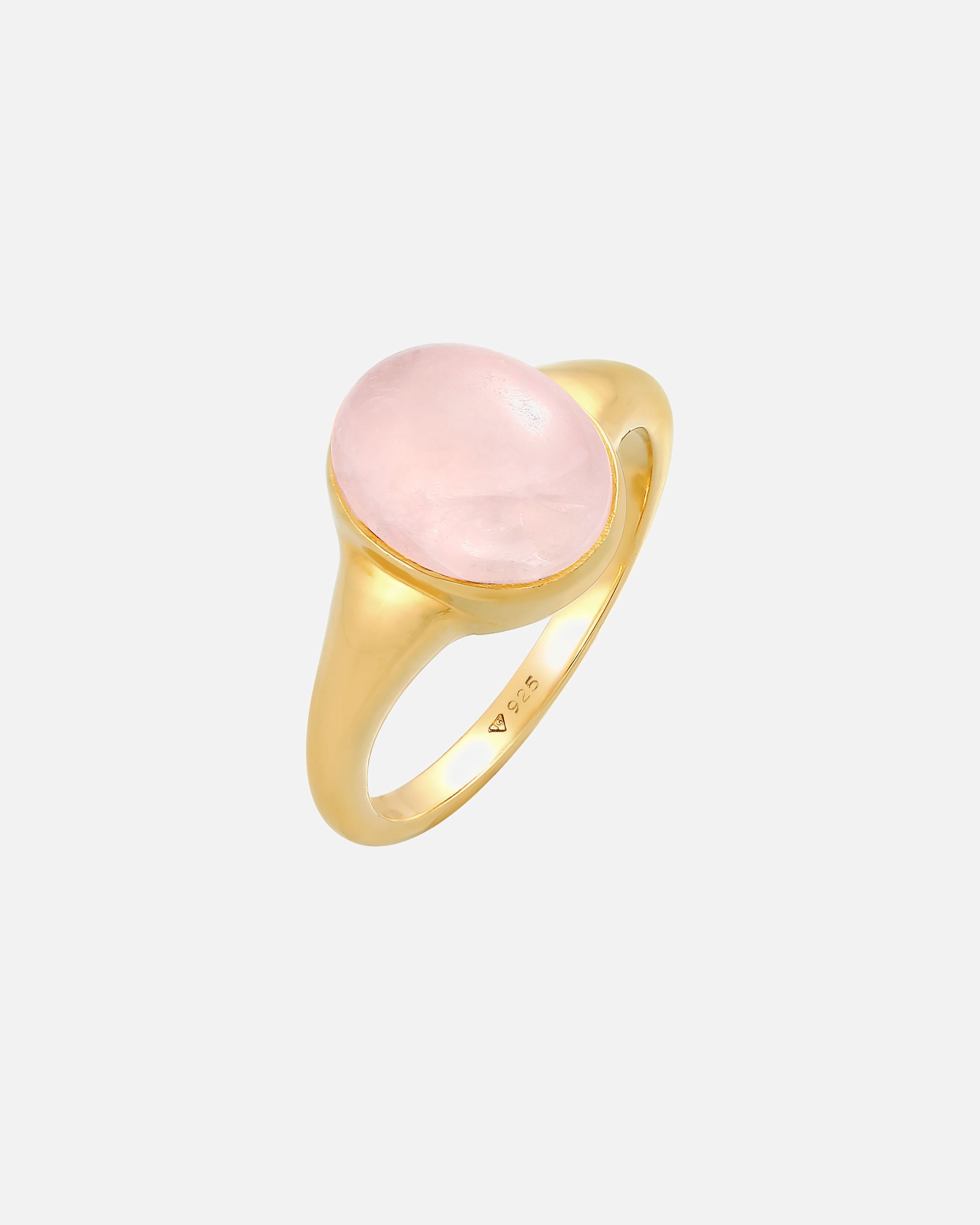 Bague pour Femme Bague de Sceau Rose quartz Pierres précieuses ovale 925 Argent 58