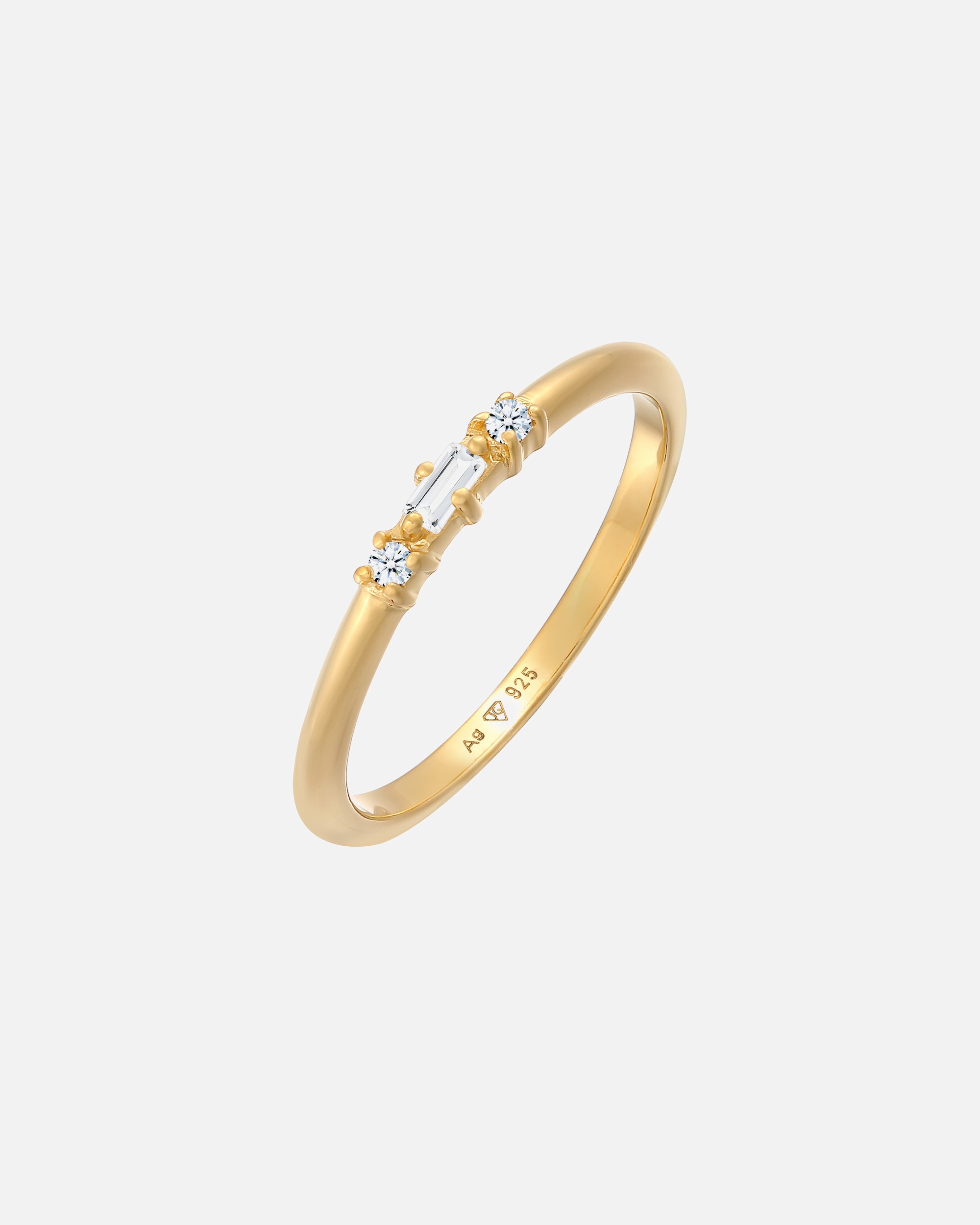 Bague pour Femme Elli DIAMONDS Verlobungsring Diamant (0.03 ct.) Rechteck 925 Silber 54