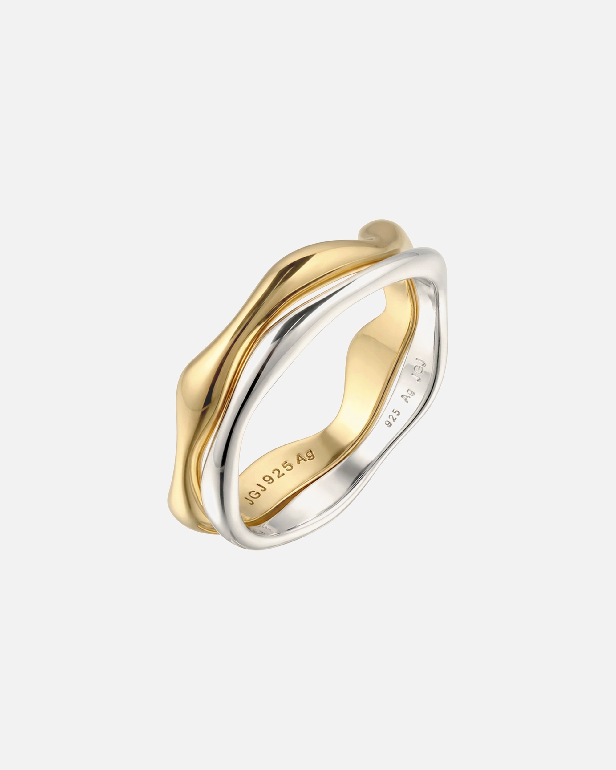 Bague pour Femme Elli Ensemble Bague 925 Sterling Silver Gold-plated 56