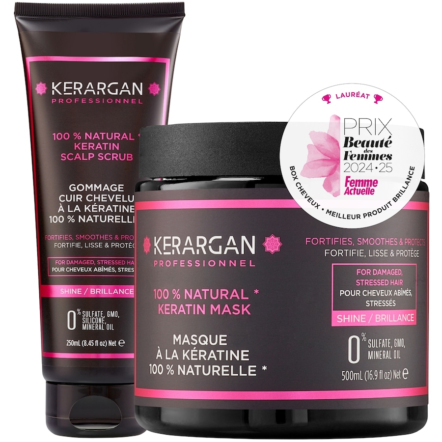 Kerargan - Kerargan - Duo Masque et Gommage à la Kératine - 500ml + 250ml Masque et cure cheveux 750 ml unisex