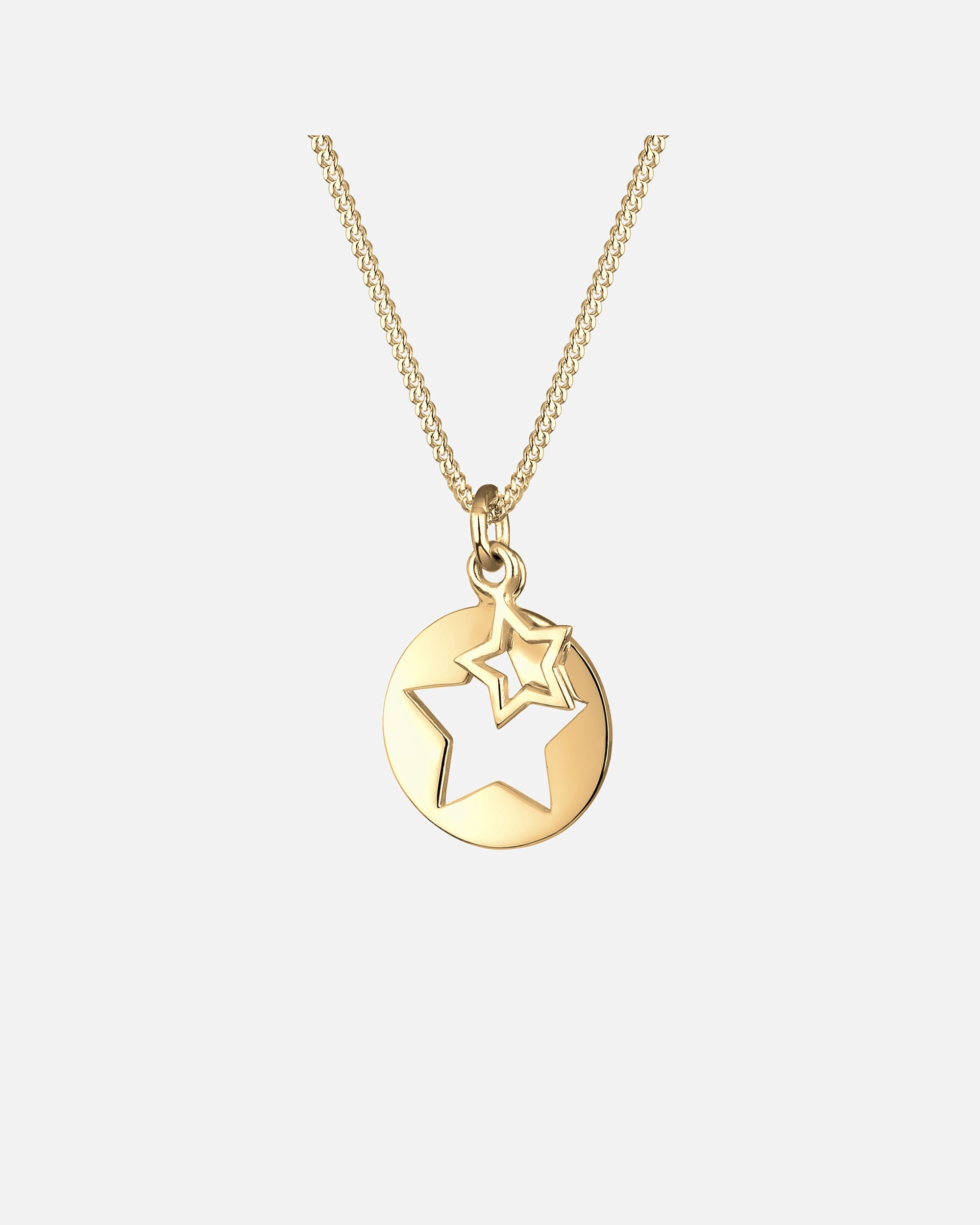Collier pour Femme Elli Femme Étoile Découpe - (925/1000) Argent goldfarben