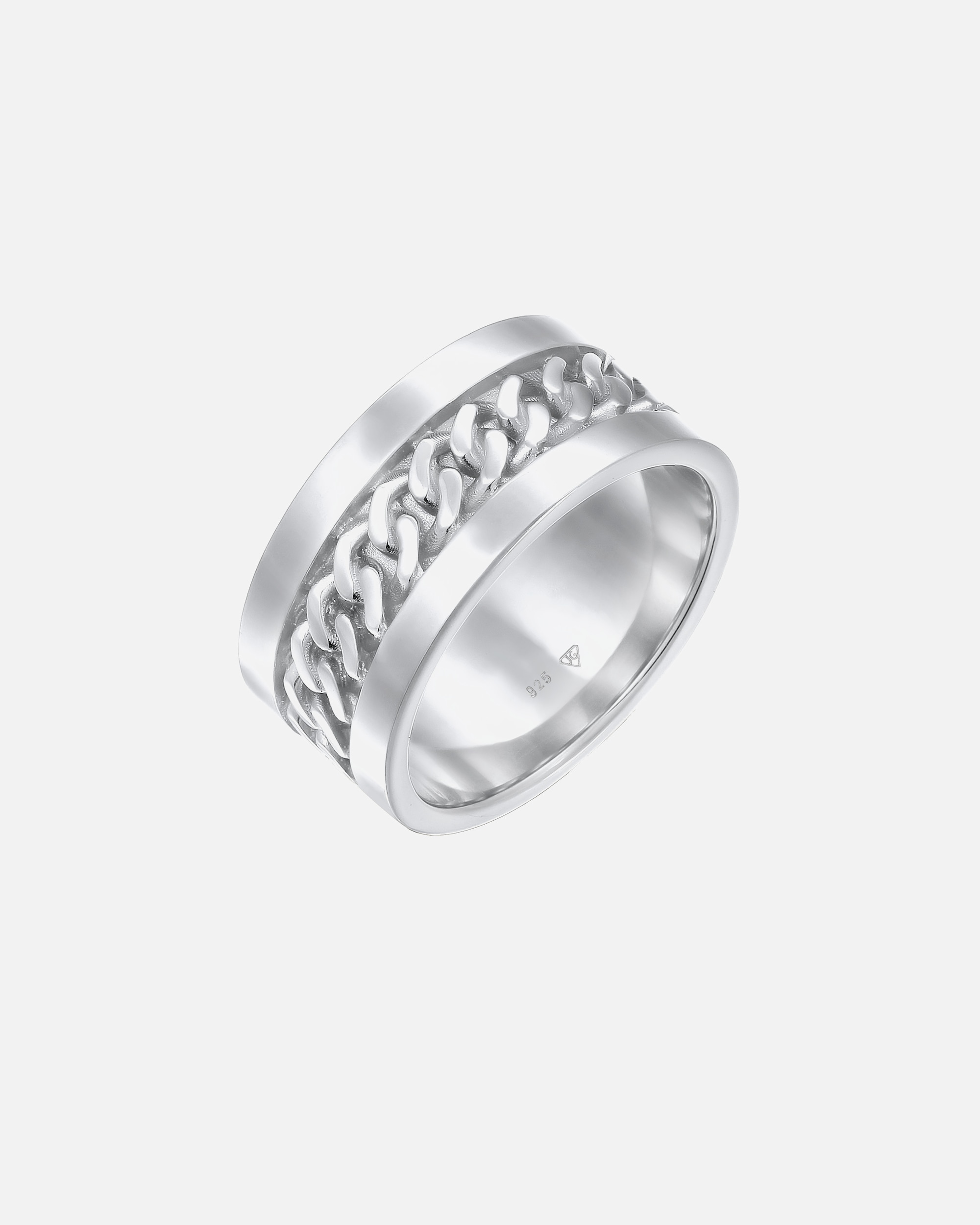 Bague pour Femme Elli Bandring Panzer Design Breit 925 Silber 52