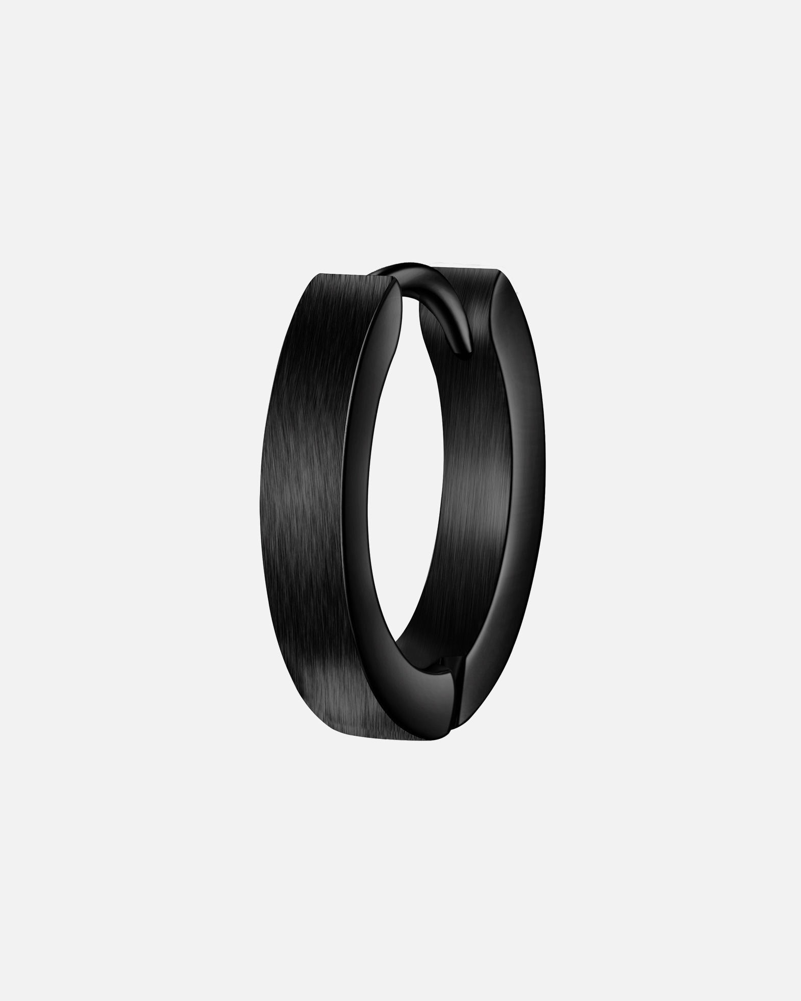 Créoles pour Homme True Rebels Boucles d´oreilles en Acier inoxydable en Noir 15,5 mm