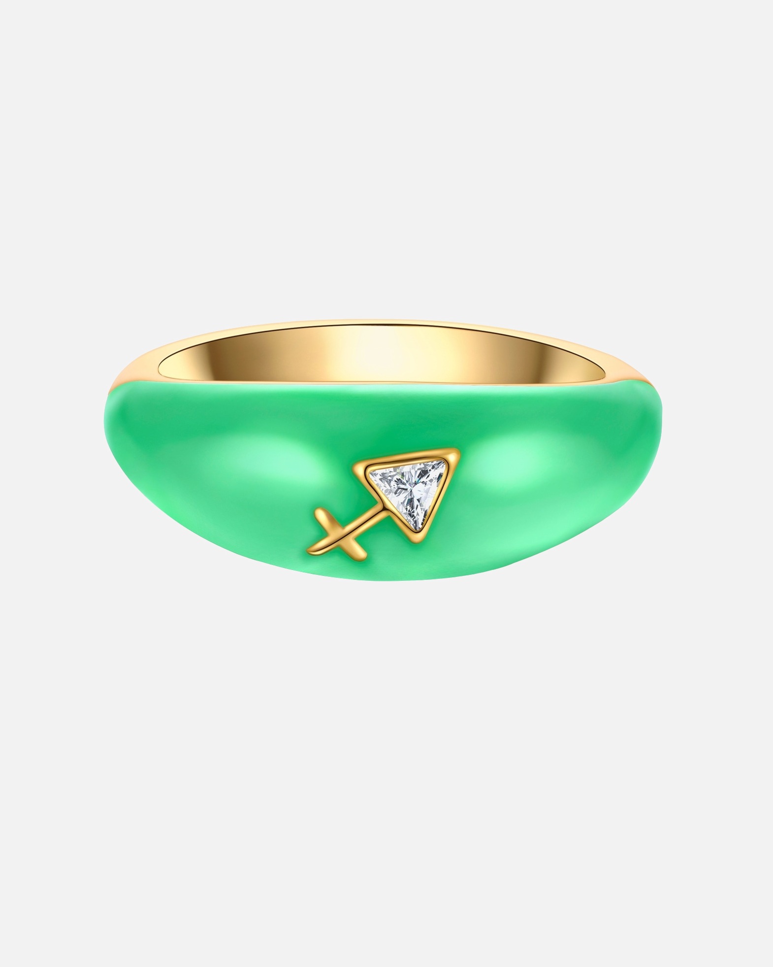 Bague pour Femme Bague Zodiaque Sagittaire en Argent sterling en Or jaune 56