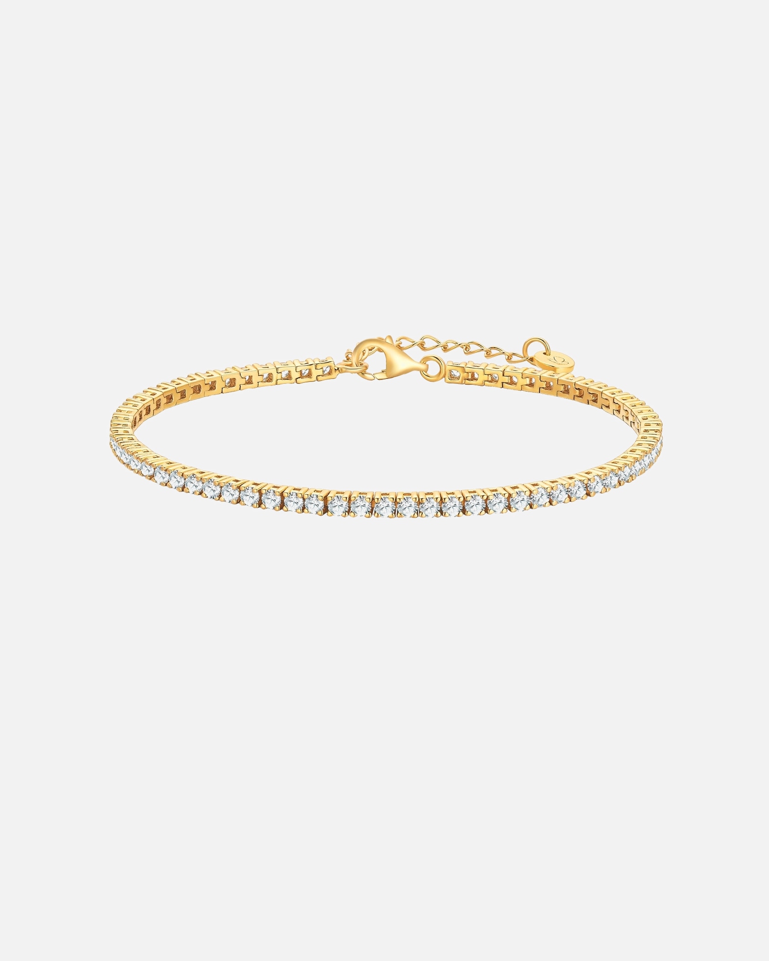 Bracelet pour Femme Glanzstücke München Bracelet en argent sterling en or jaune avec zirconium Longueur de base 17,0 + rallonge 3,0 cm