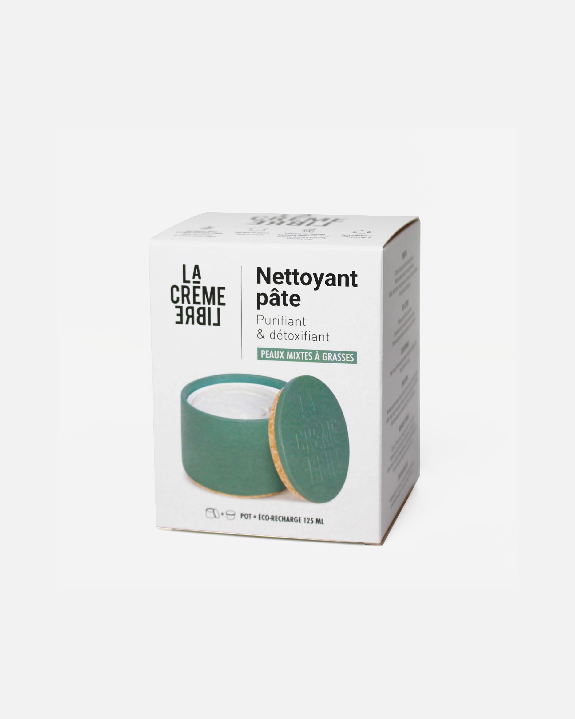 Crème nettoyante pour Unisexe La crème libre Nettoyant Pâte Pot Vert Canard 125 ml - Rechargeable