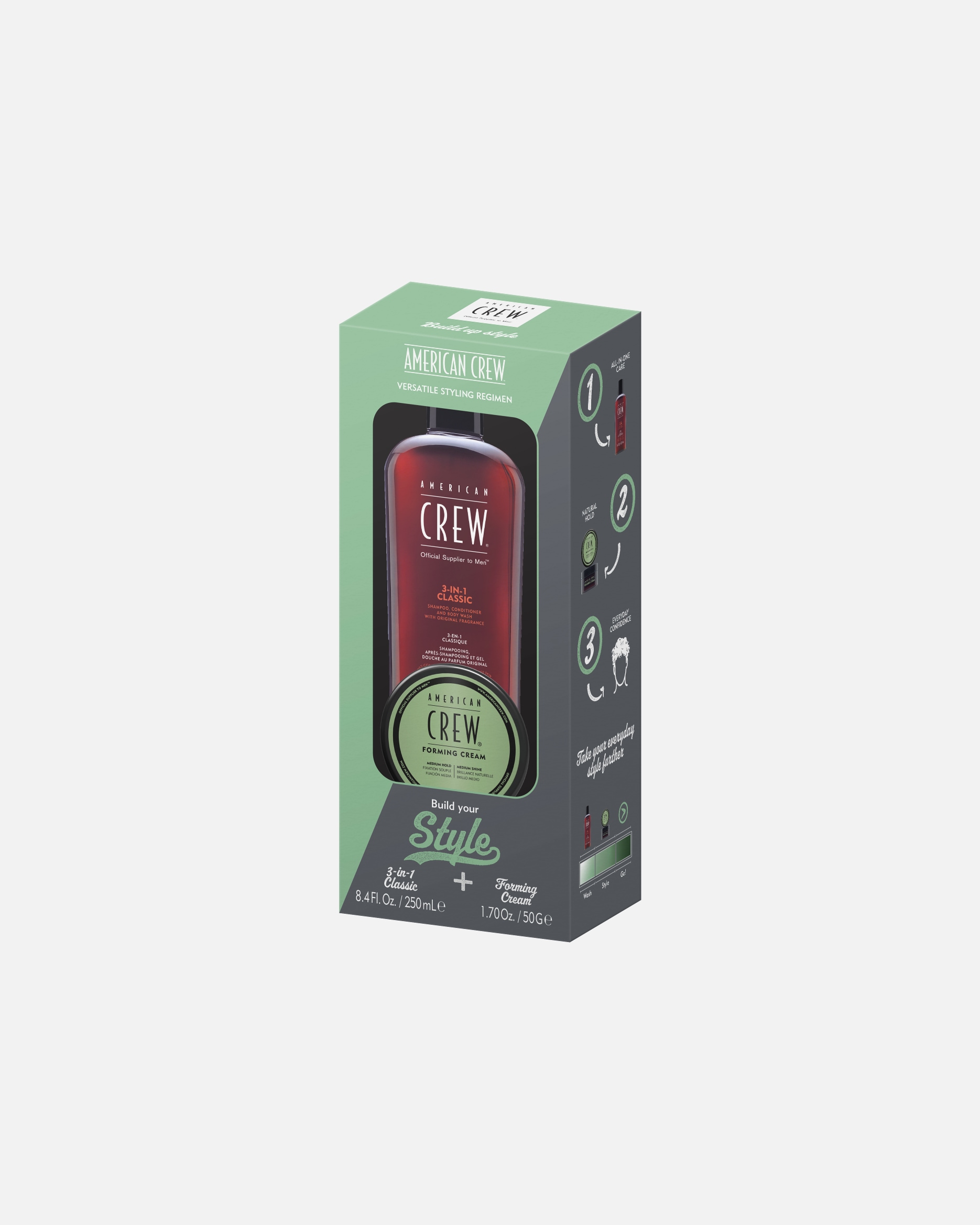Coffret soin cheveux pour Homme American Crew Cheveux Bouclés Shampooing 3-en-1 + Forming Cream 1 unité