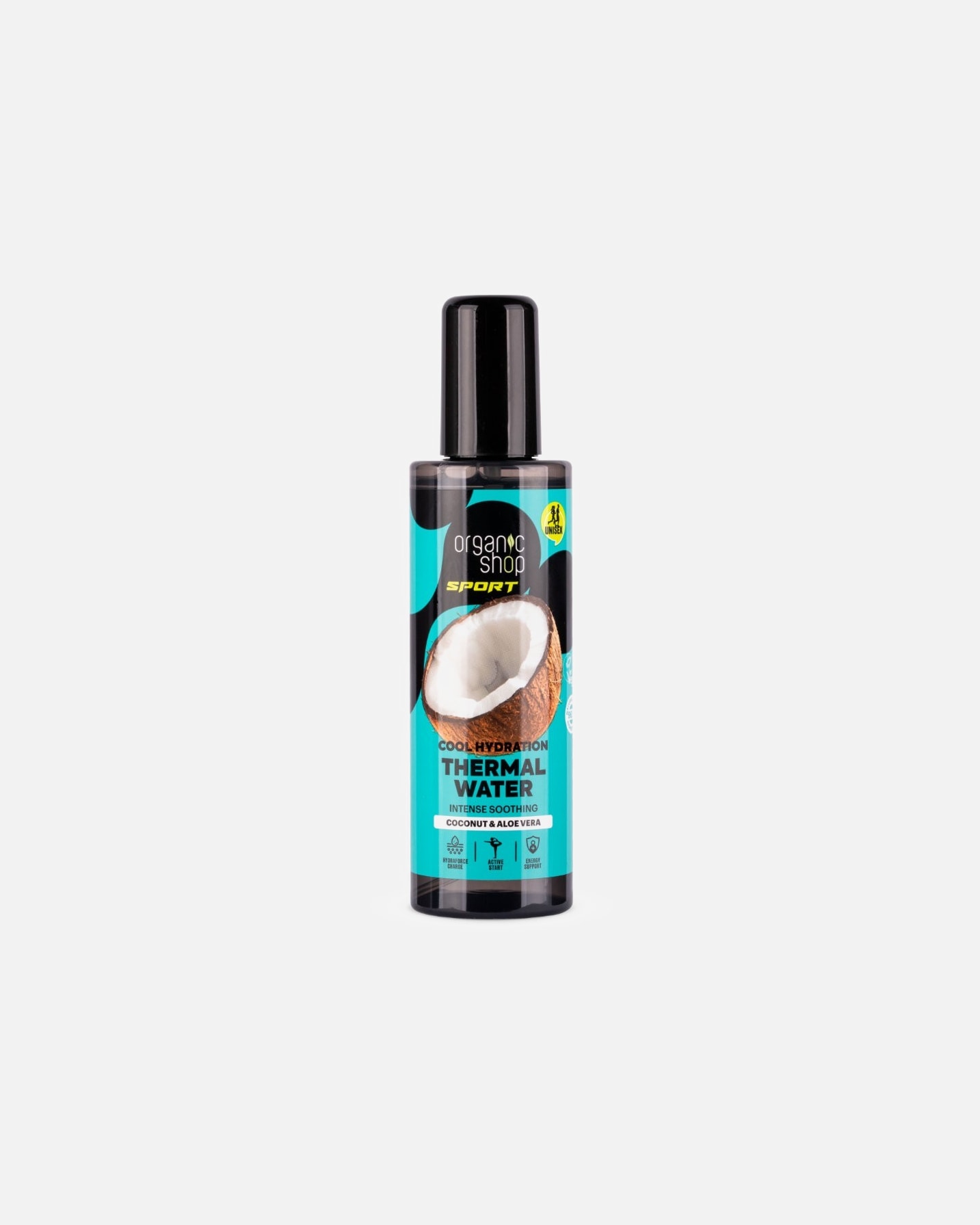 Spray pour le corps pour Unisexe Organic Shop Eau thermale hydratante & apaisante spécial sport 200 ml