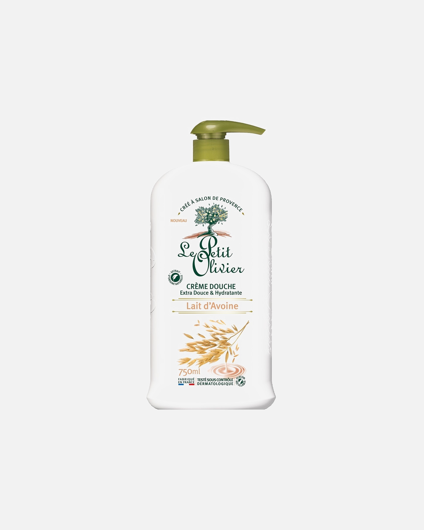 Gel douche pour Unisexe Le Petit Olivier Crème Extra Douce & Hydratante Lait d'Avoine 750 ml