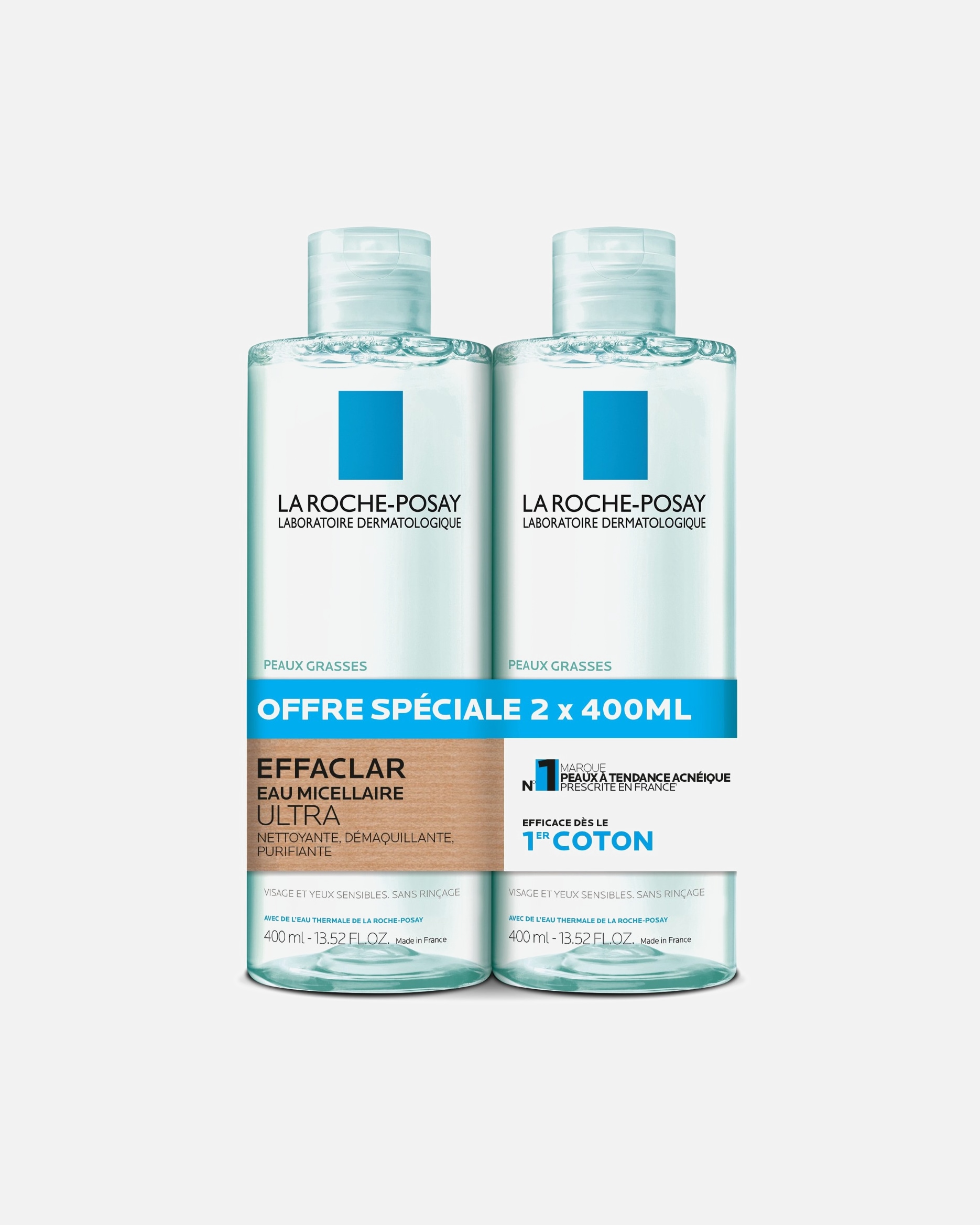 Coffret soin visage pour Unisexe La Roche-Posay Effaclar Lot de 2 Eaux Micellaires 1 unité