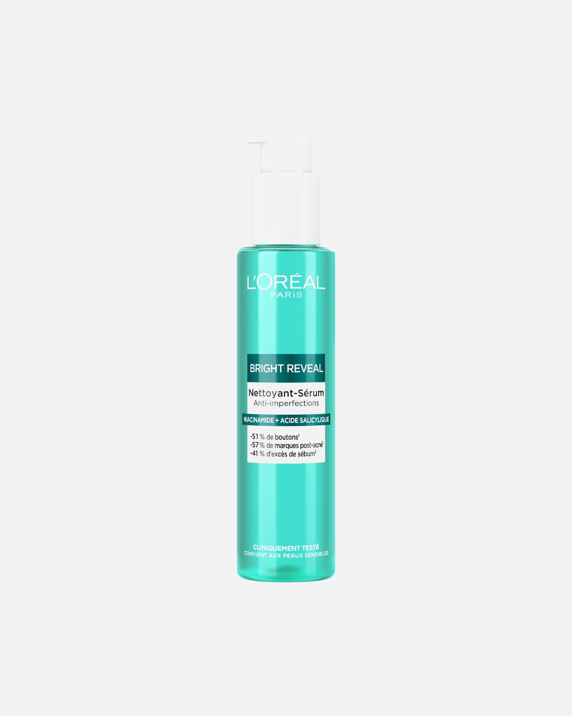 Démaquillant pour Femme L’Oréal Paris Bright Reveal Nettoyant-Sérum Anti-Imperfections Niacinamide et Acide Salicylique 150 ml