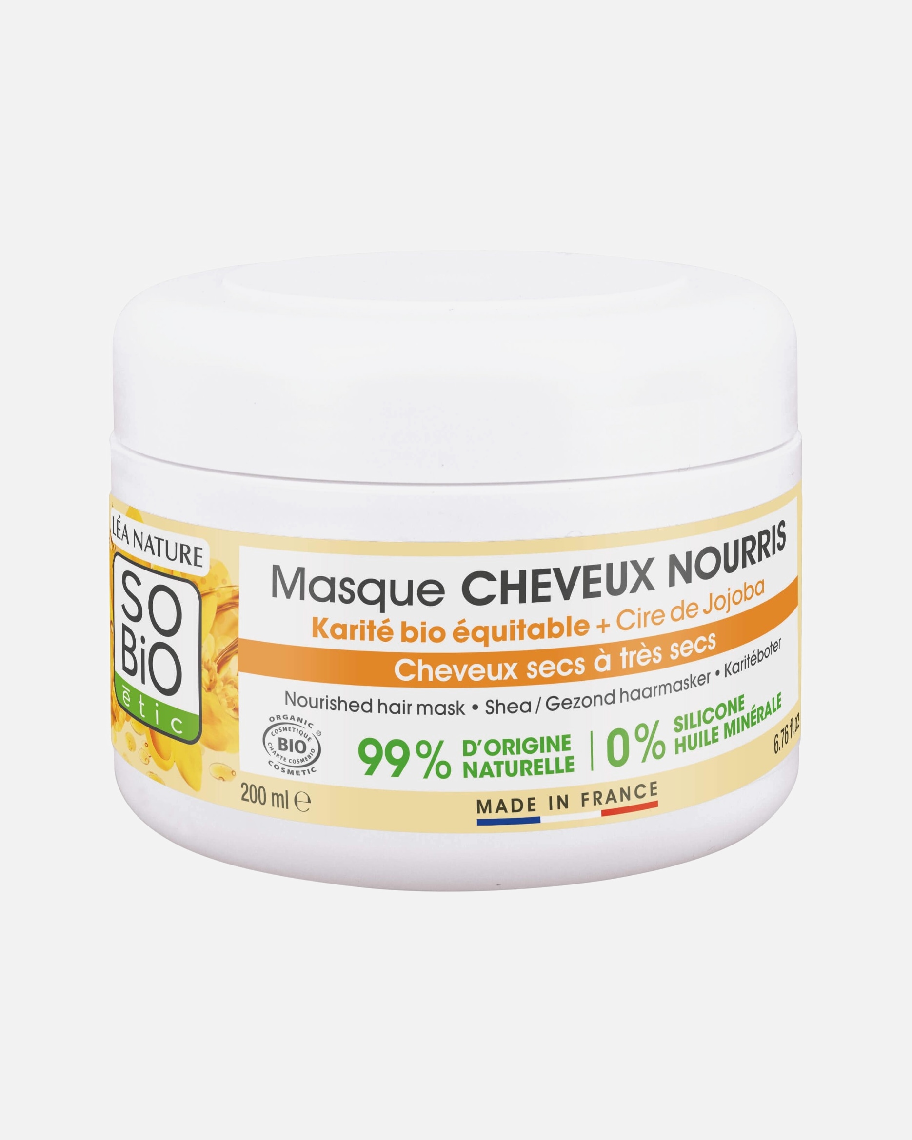 Masque capillaire pour Unisexe SO BiO étic Masque cheveux nourris, Karité bio 200 ml