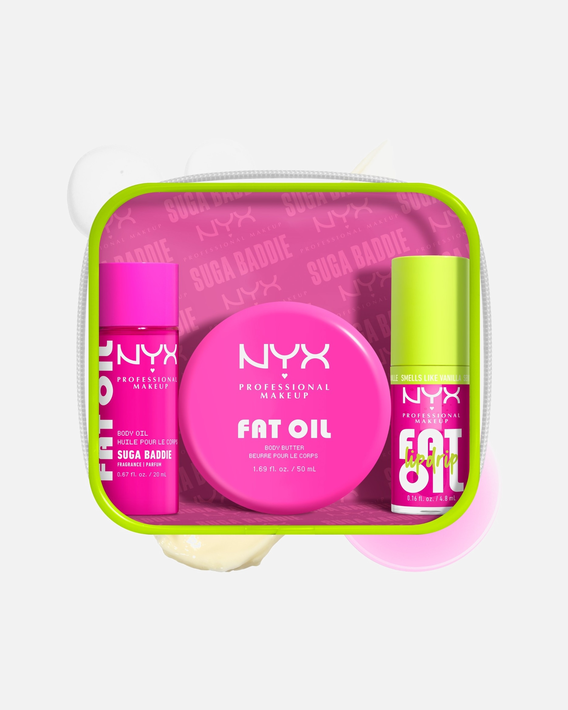 Huile pour le corps pour Unisexe NYX Professional Makeup Fat Oil Body Coffret Minis Suga Baddie 1 unité