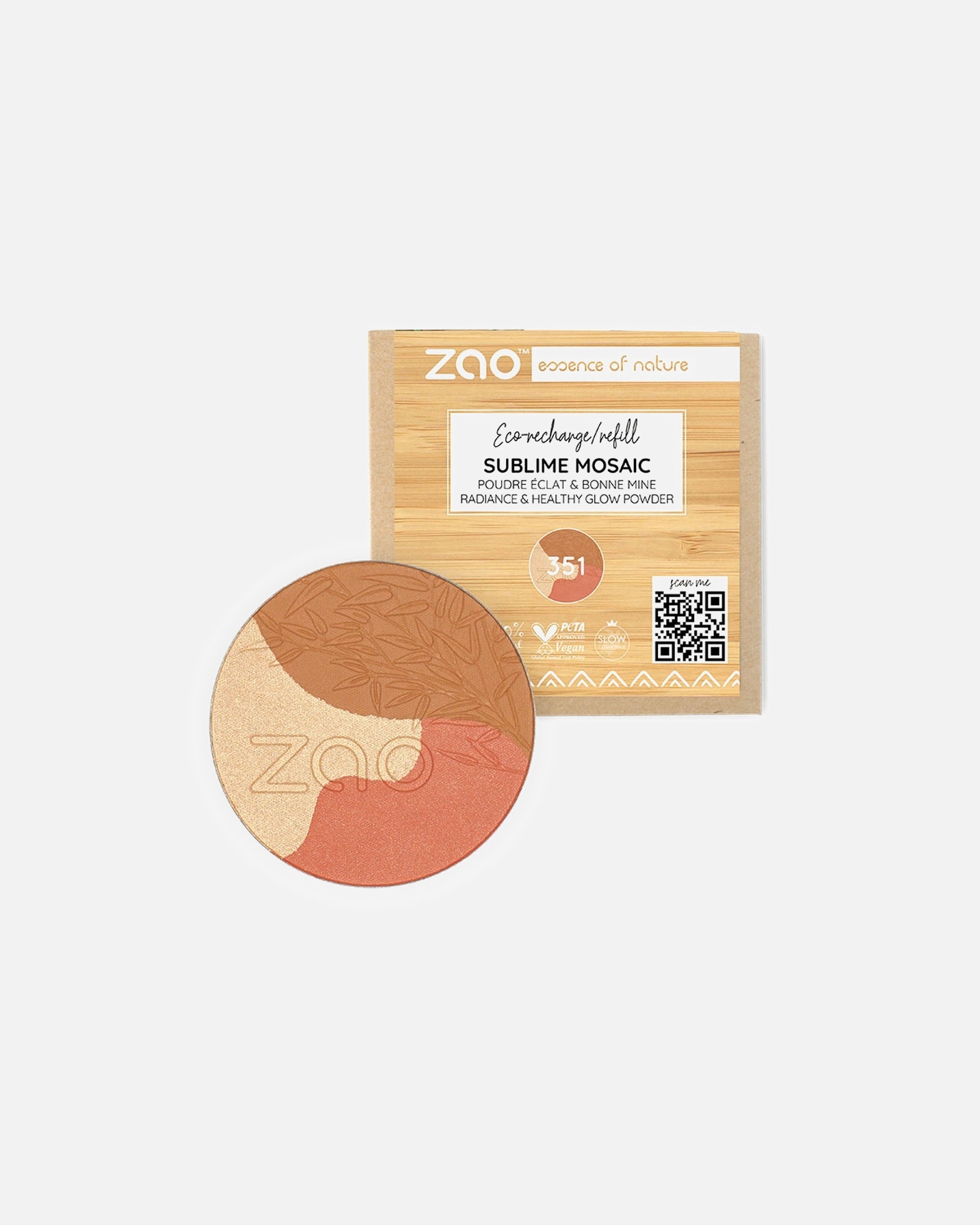 Bronzer pour Unisexe ZAO Sublime Mosaic 351 - GOLD MEDIUM - Recharge