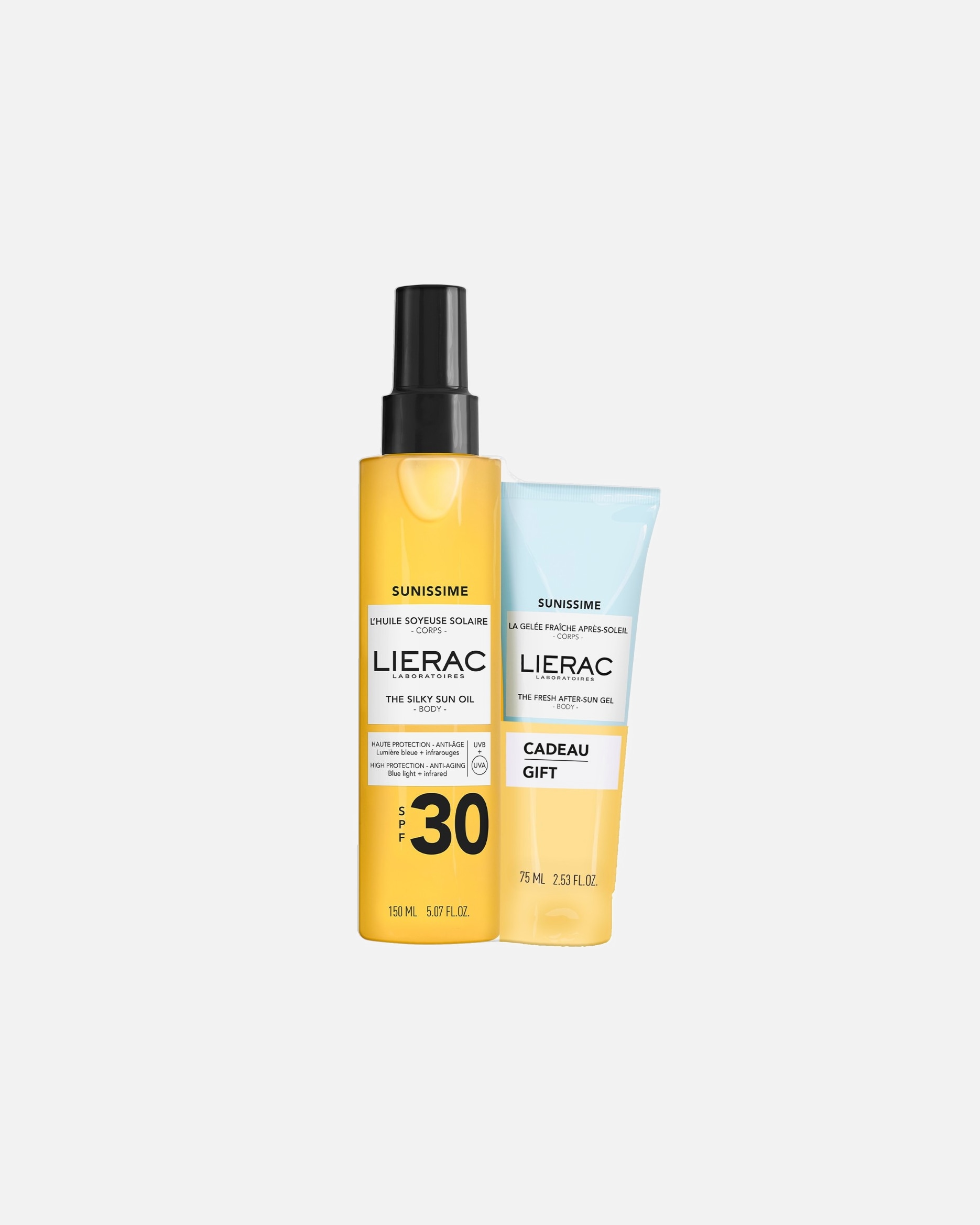 Huile pour le corps pour Unisexe Lierac Sunissime Duo Sunissime Huile Soyeuse Solaire + Gelée Après-Soleil 1 unité