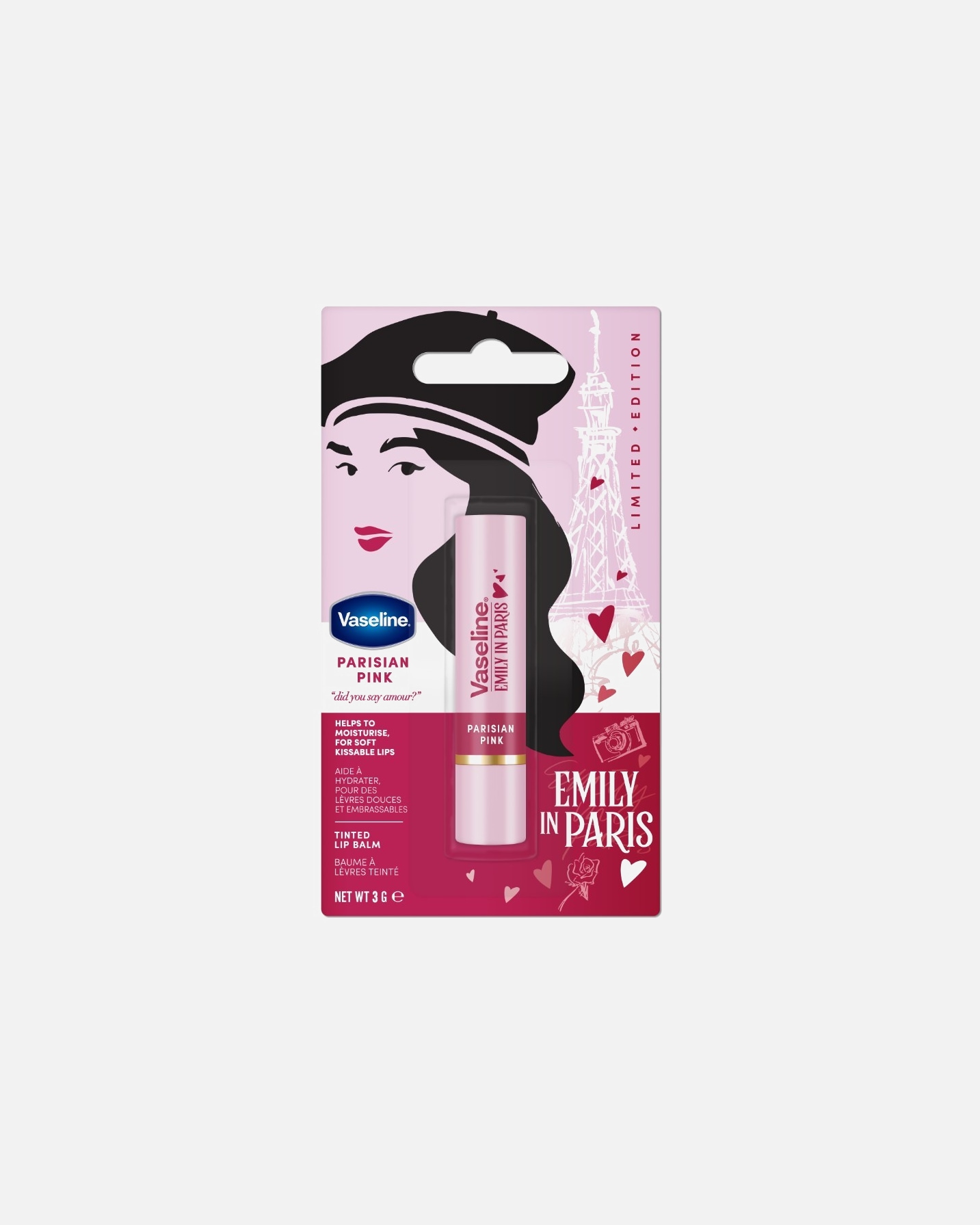 Baume à lèvres pour Unisexe Vaseline Emily In Paris Parisian Pink