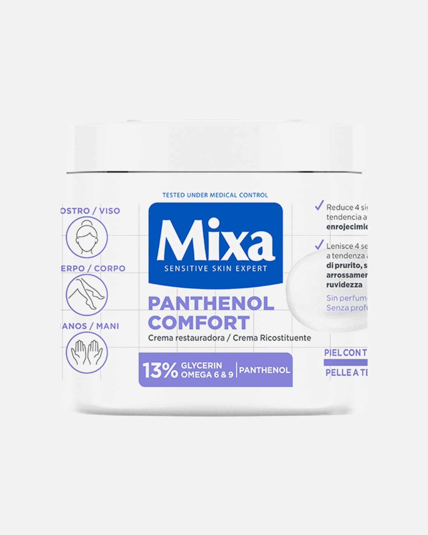 Crème pour le corps pour Unisexe Mixa Panthenol Comfort 400 ml