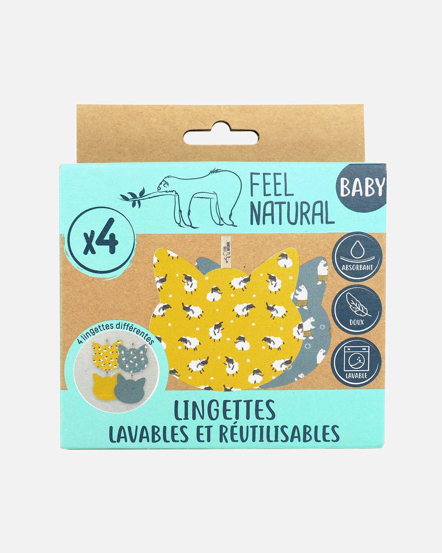 Lingette rafraîchissante pour Unisexe Feel Natural Lot de 4 lingettes Décor Gustave - Olaf