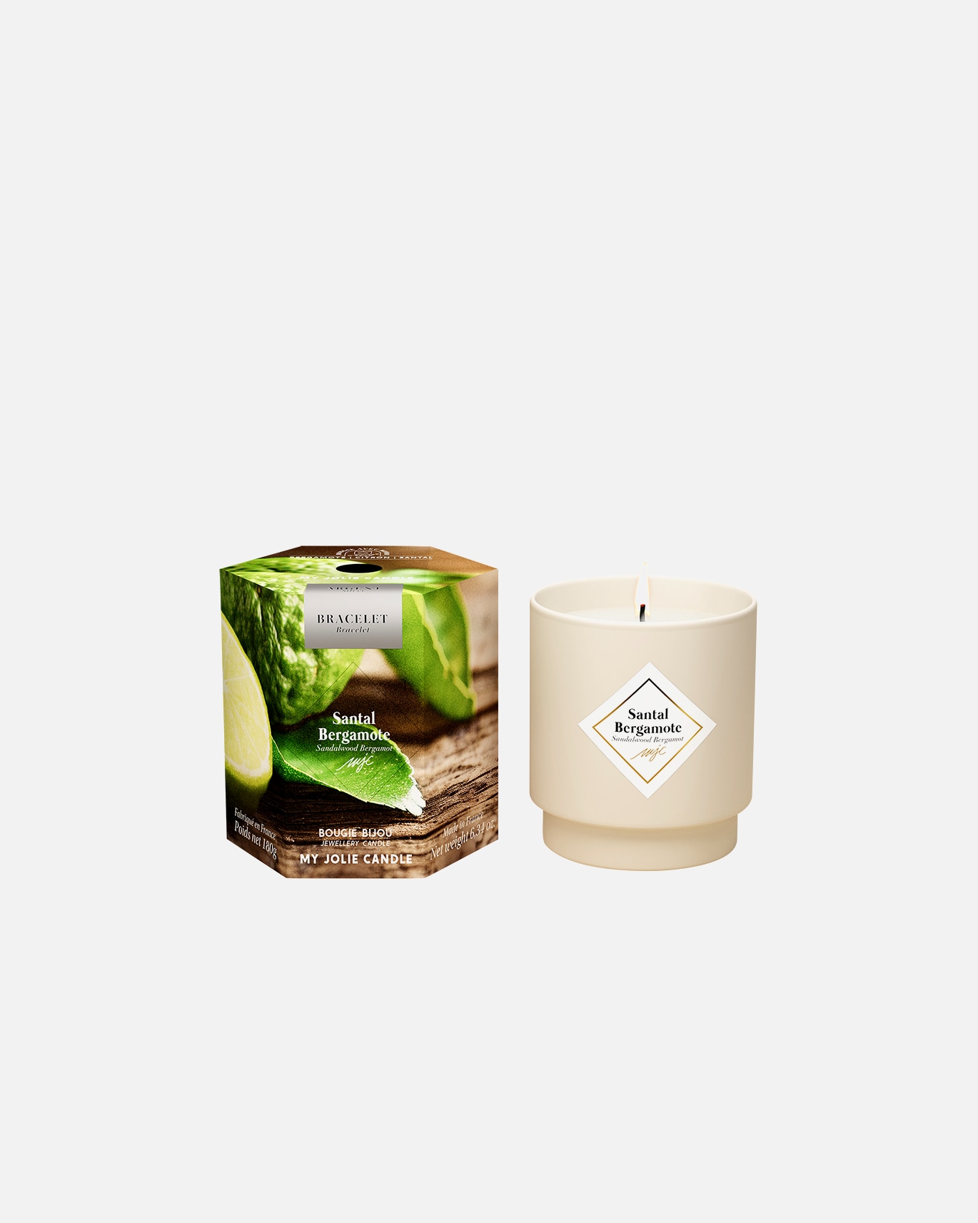 Bougie pour Unisexe MY JOLIE CANDLE Default Brand Line Bougie bijou santal bergamote bracelet argent 1 unité