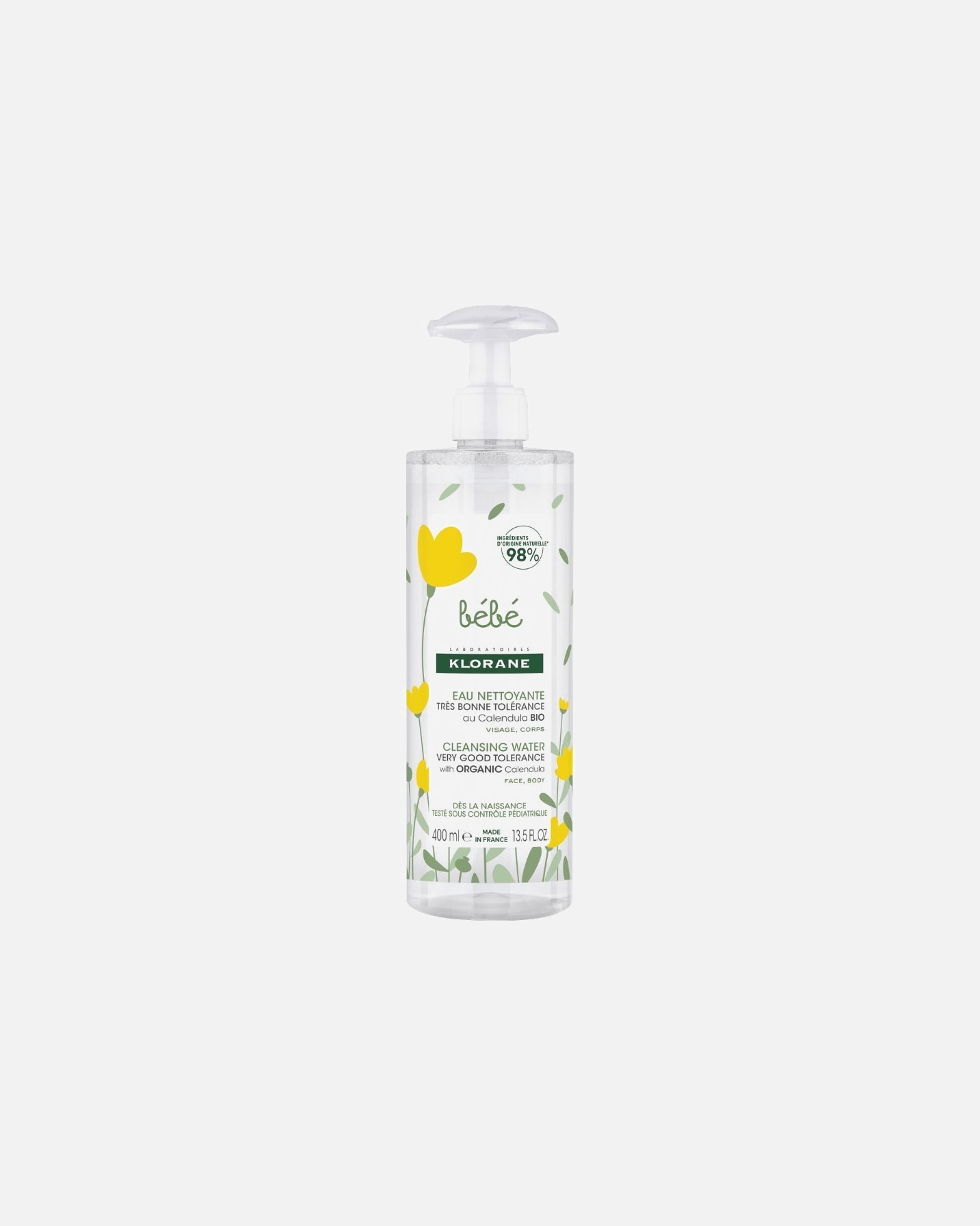Soin bébé pour le bain pour Unisexe Klorane Eau nettoyante sans rinçage 400 ml