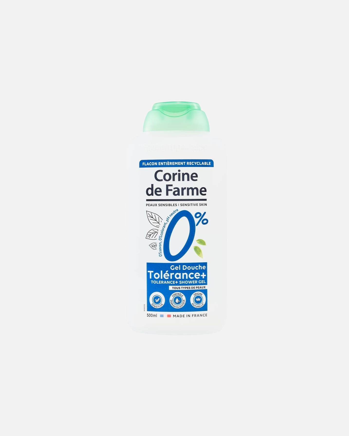 Gel douche pour Unisexe CORINE DE FARME Hypoallergénique 0% Peaux sensibles 500 ml