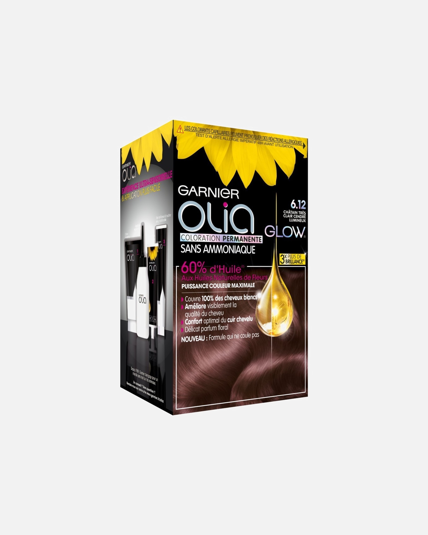 Coloration cheveux pour Unisexe Garnier Olia 6.12 - Châtain Très Clair