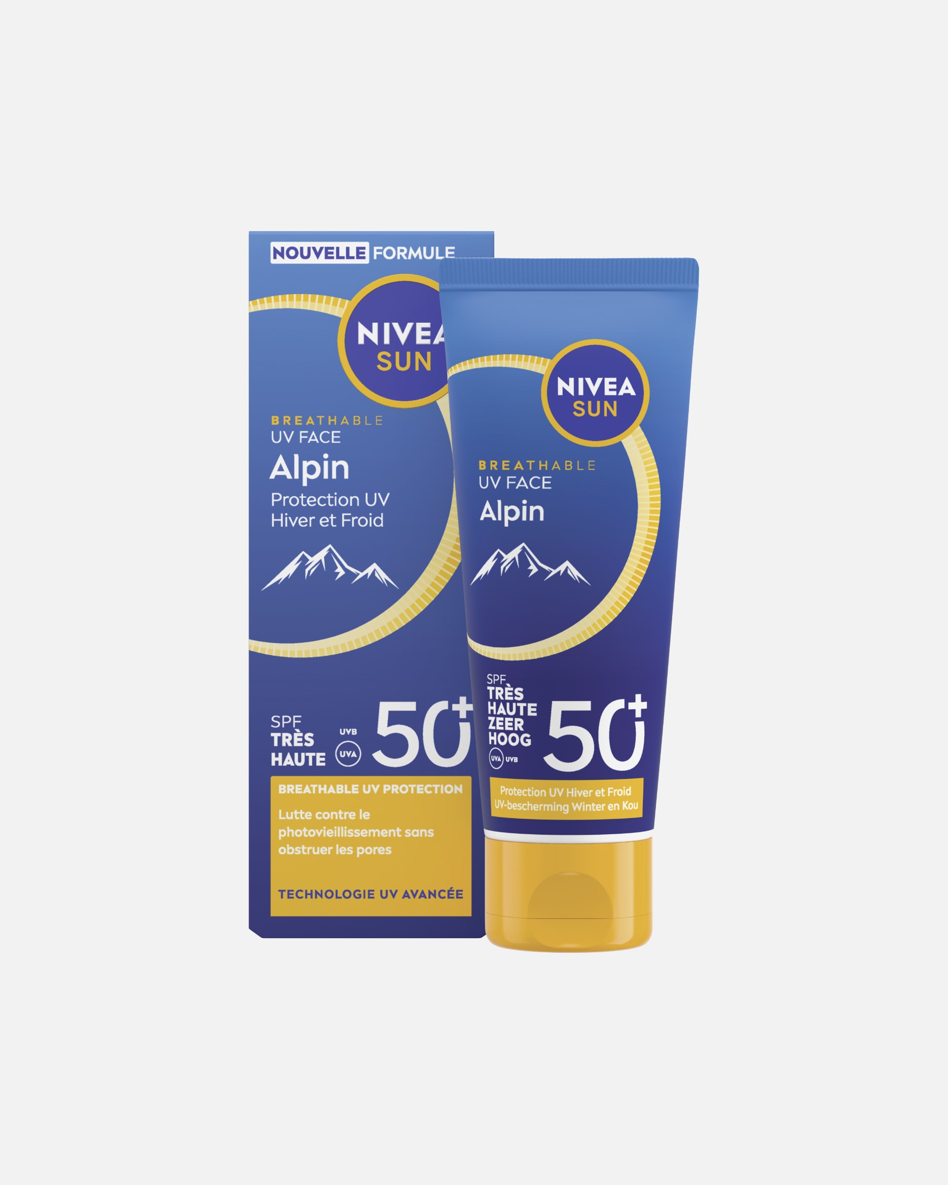 Crème solaire pour Unisexe NIVEA Anti‑UV visage alpin FPS 50+ 40 ml