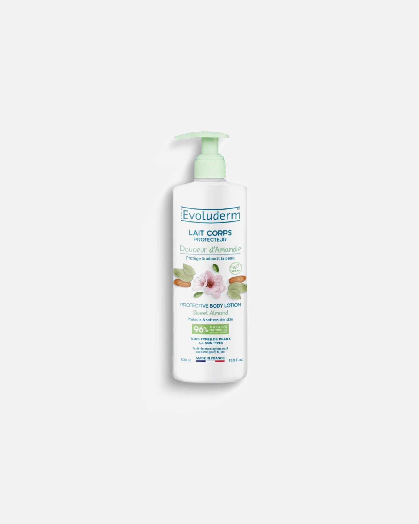 Lotion pour le corps pour Unisexe Evoluderm Lait Corps Protecteur Douceur d'Amande 500 ml