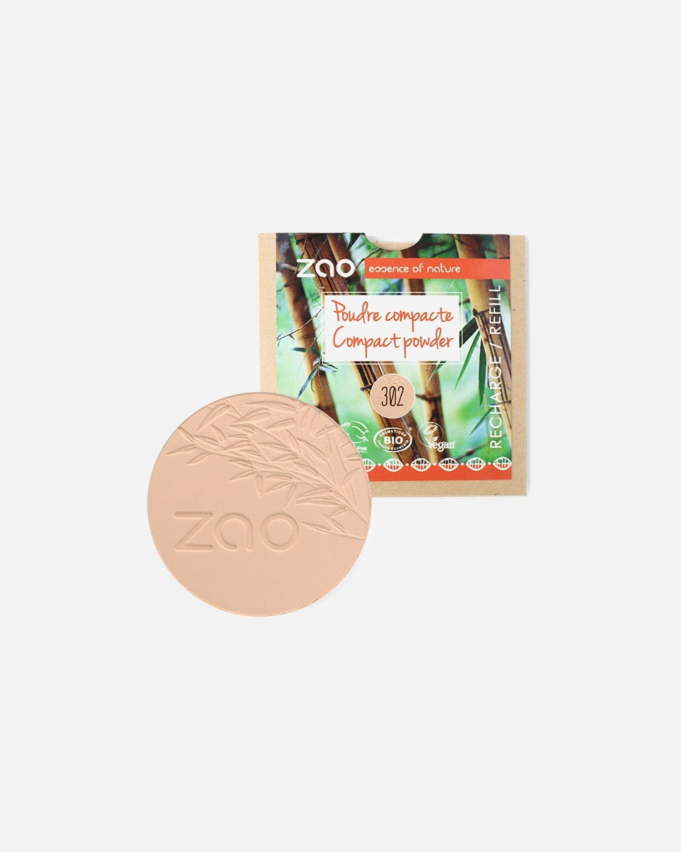 Poudre pour Unisexe ZAO compacte - Recharge 302 - BEIGE ORANGE