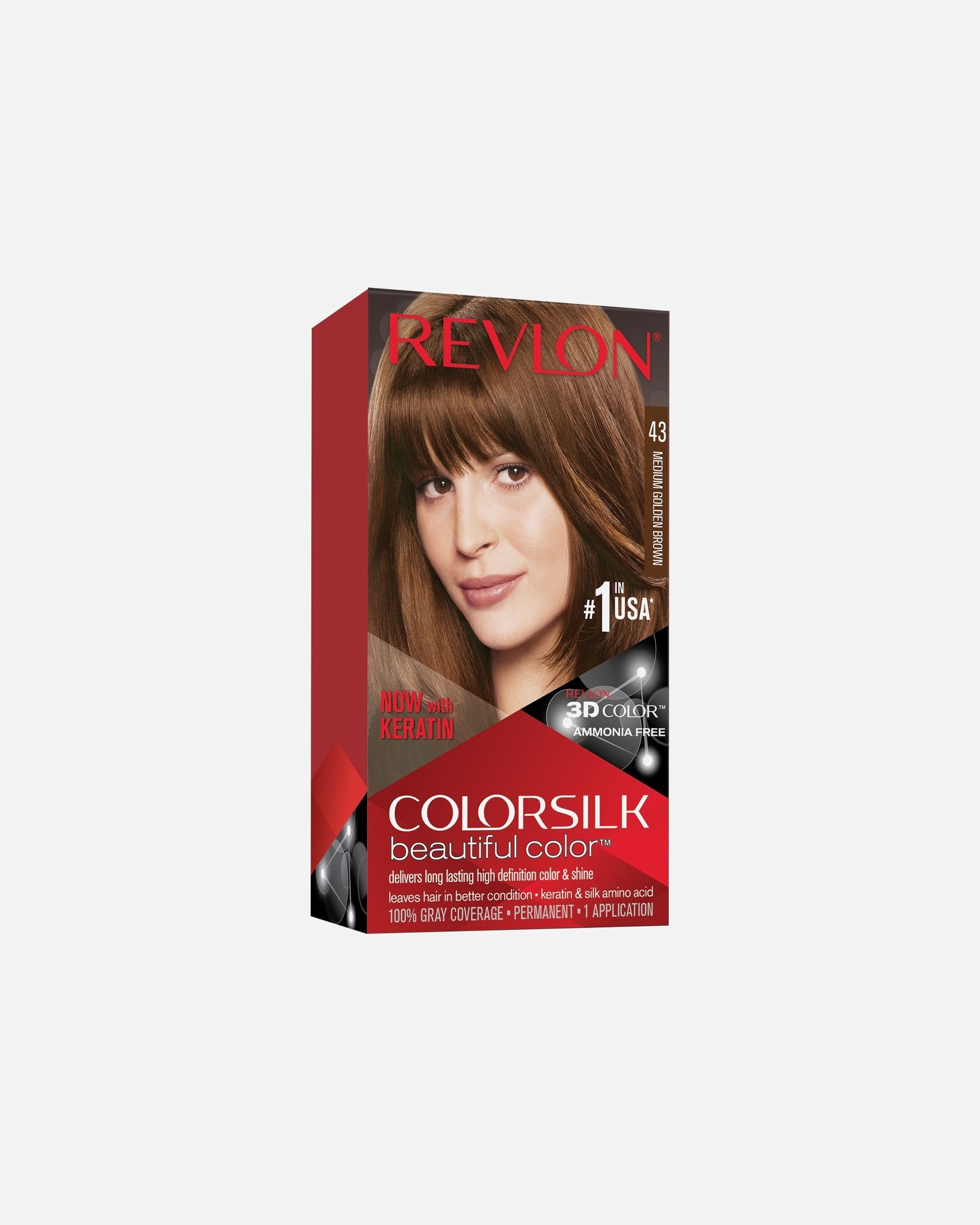 Coloration cheveux pour Unisexe Revlon ColorSilk Beautiful Color N°43 - Châtain Doré Moyen
