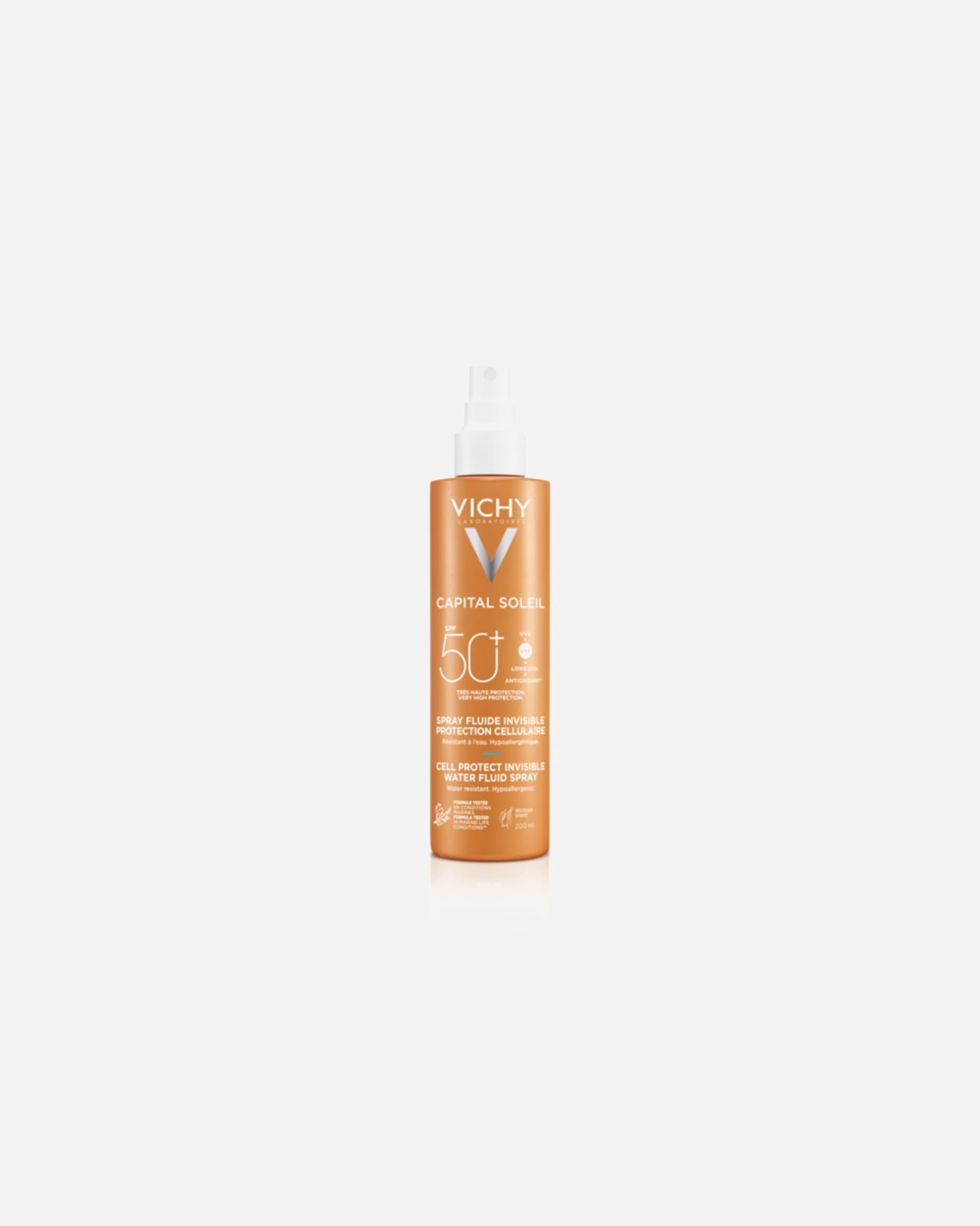 Spray solaire pour Unisexe Vichy Capital Soleil Spray Fluide Invisible Protection Cellulaire SPF50+ 200 ml