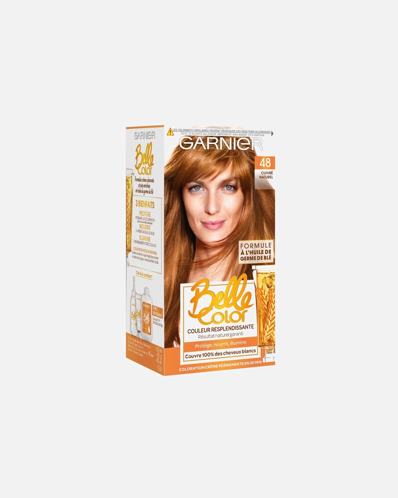 Coloration cheveux pour Femme Garnier Crème de coloration à l’huile de germe de blé. 48 - Cuivré Naturel