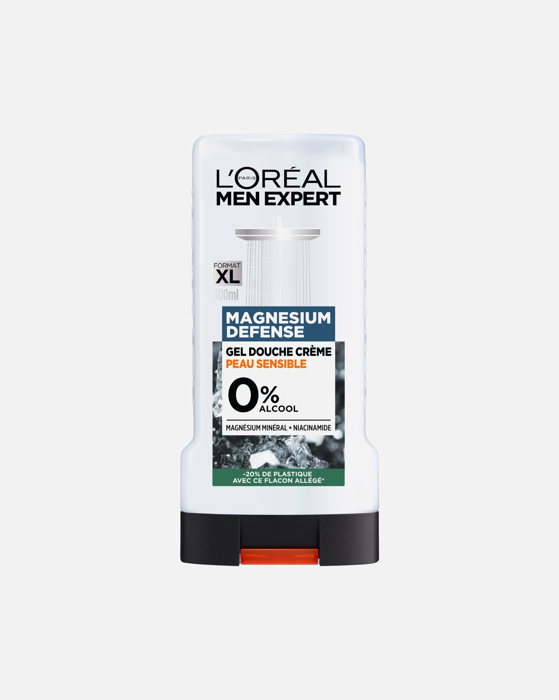 Gel douche pour Homme L´Oréal Men Expert Expert Magnesium Defense Gel Douche Crème Peau Sensible 0% 300 ml