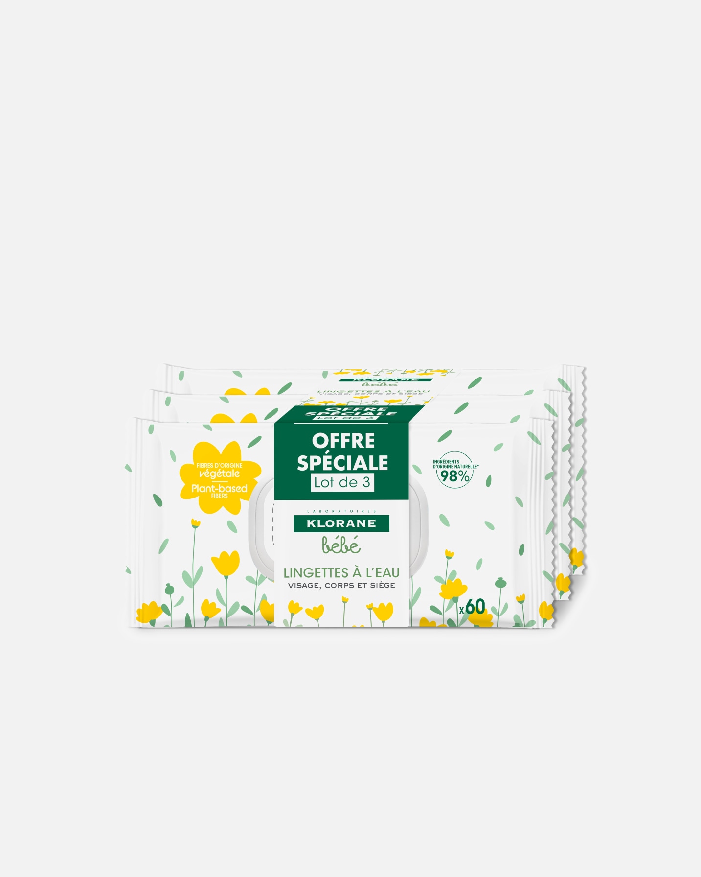 Coffret soin corps pour Unisexe Klorane Bébé lingettes nettoyantes douces 1 unité