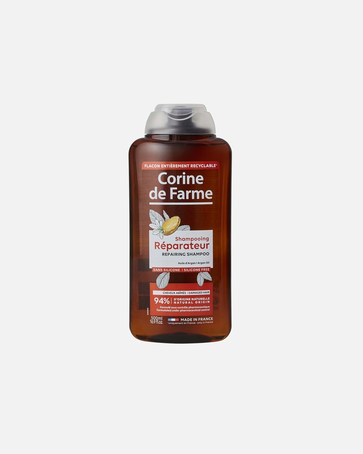 Shampooing pour Unisexe CORINE DE FARME Shampooing réparateur à l'huile d'Argan 500 ml