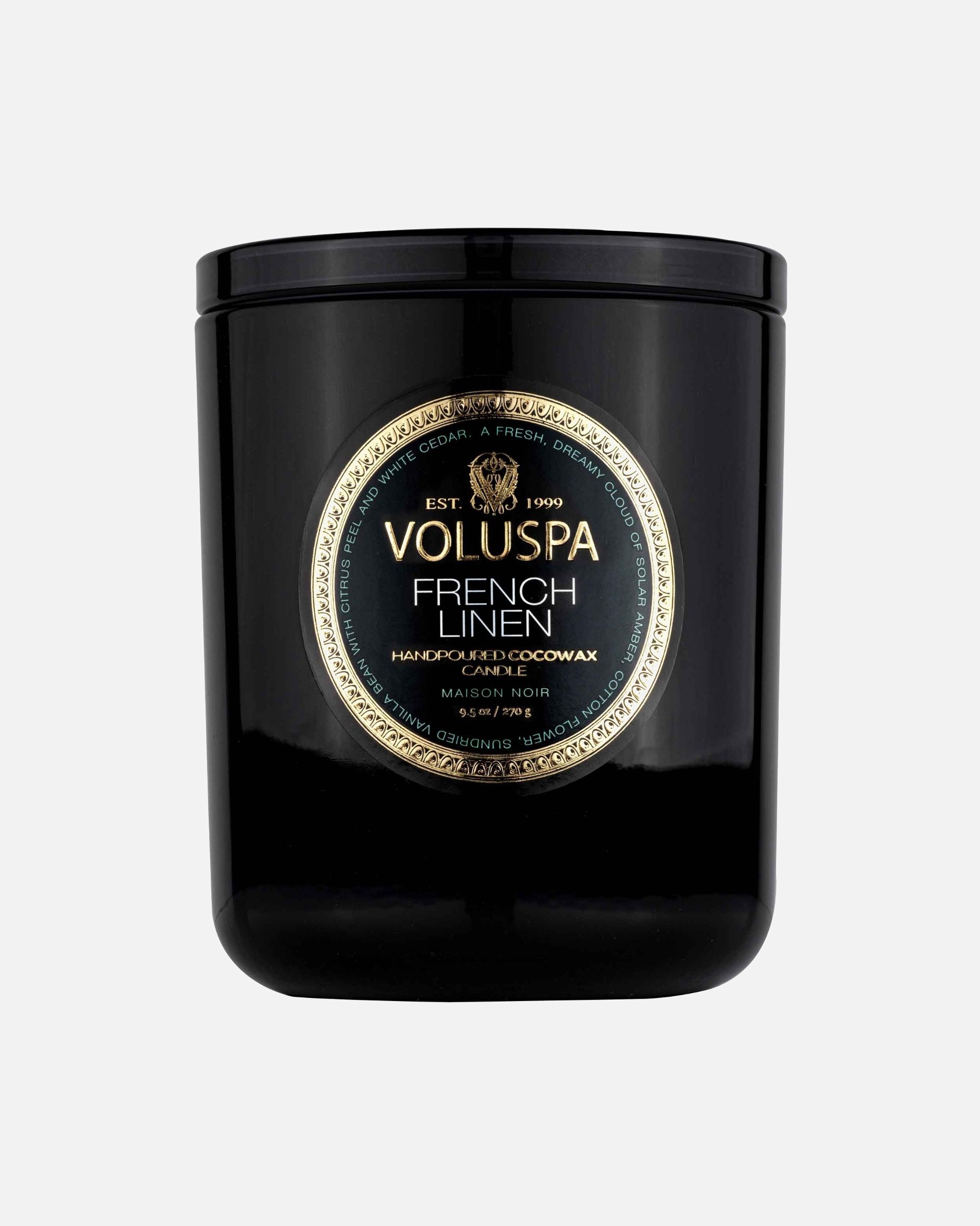 Bougie pour Unisexe VOLUSPA Maison Noir Classic FENCH LINEN
