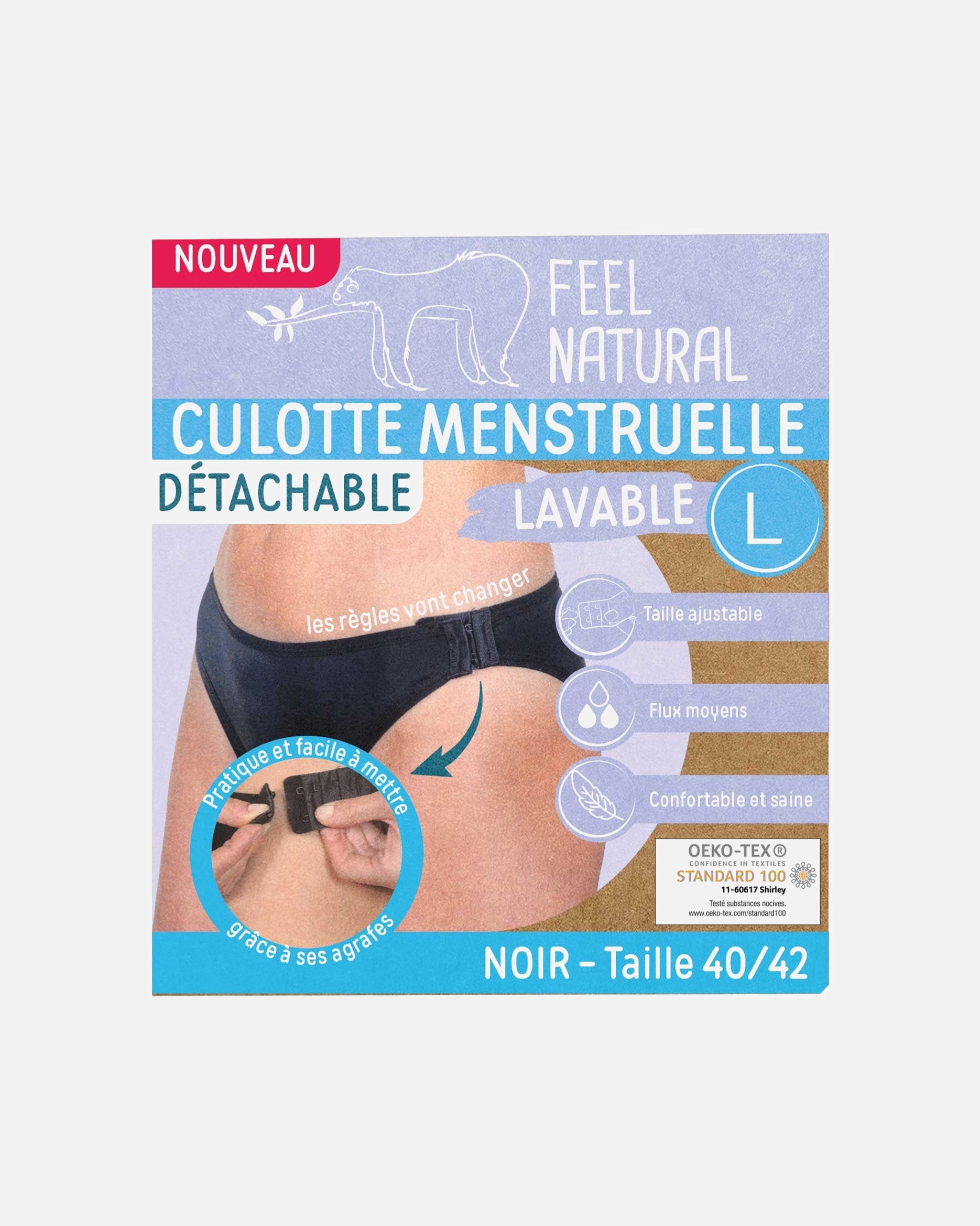 Sous-vêtements pour Femme Feel Natural Culotte menstruelle détachable Taille L (40/42)