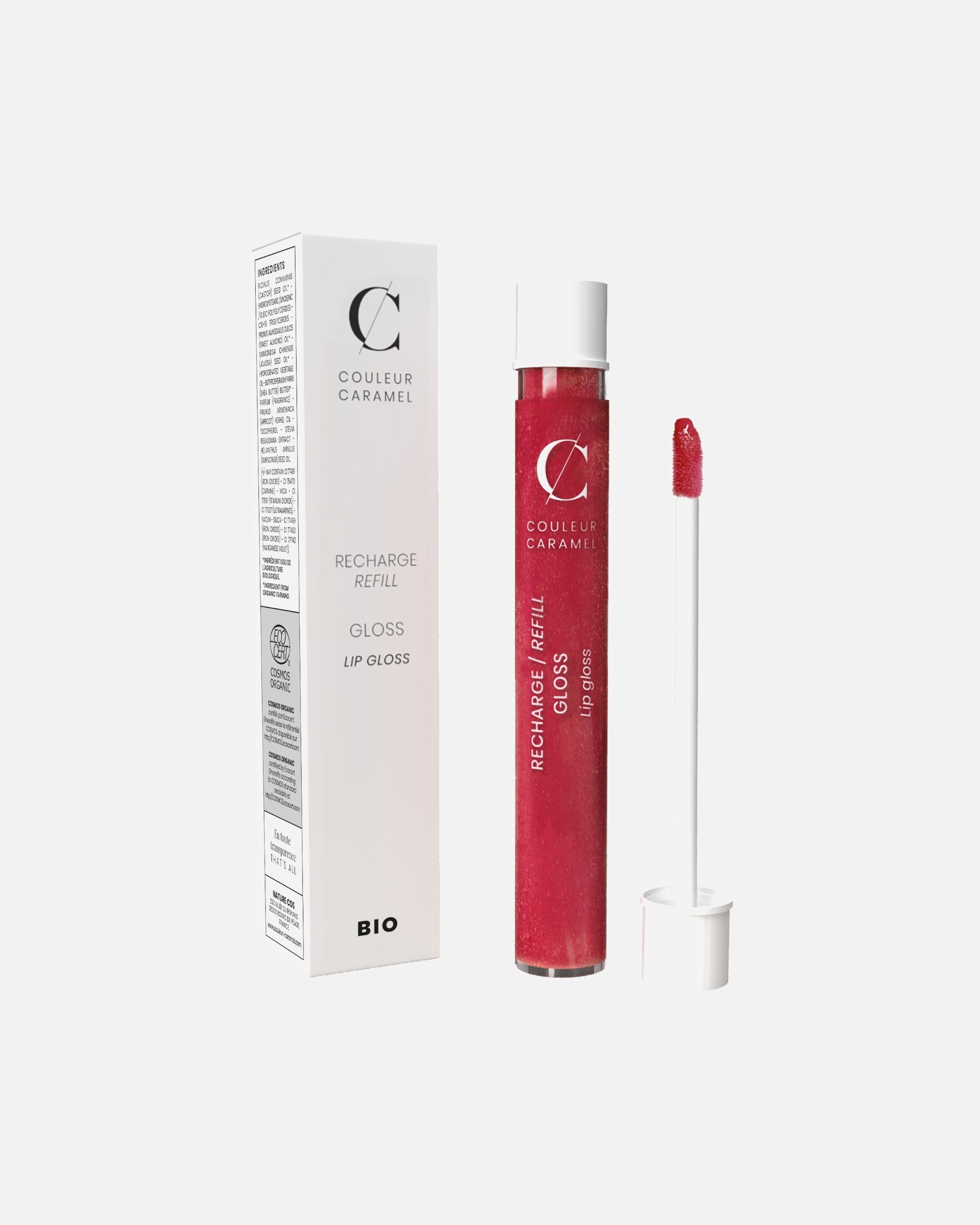 Gloss à lèvres pour Unisexe COULEUR CARAMEL Recharge 805 - Rouge framboise nacré
