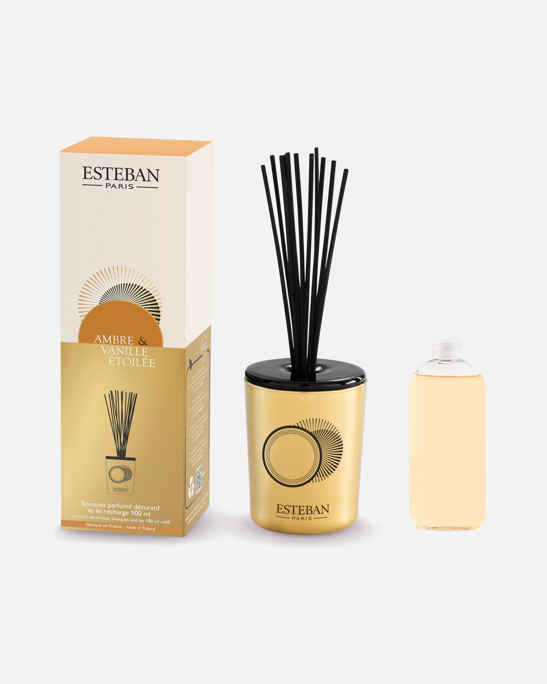 Parfum d'ambiance pour Unisexe Esteban Ambre & Vanille étoilée bouquet parfumé rechargeable 100 ml - Rechargeable